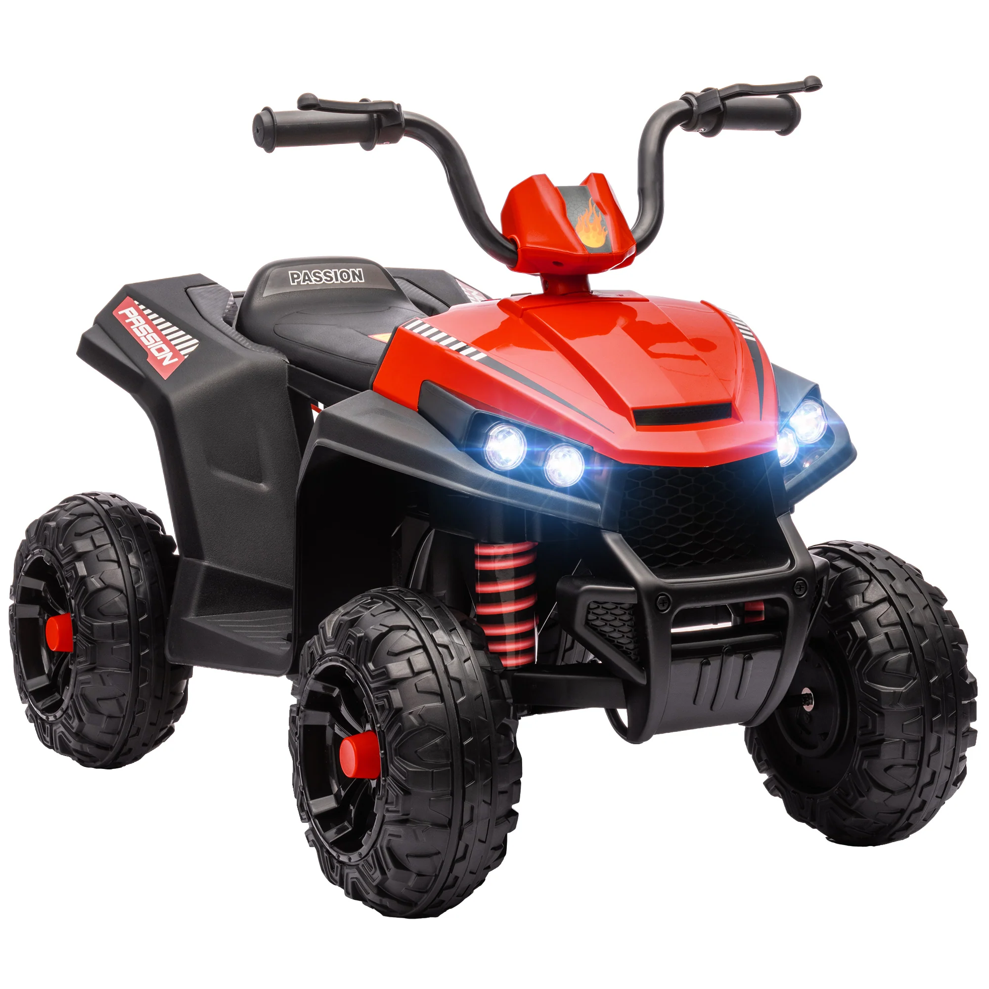 AIYAPLAY 12V Kids Electric Quad Bike With 4 Wheels Spring Suspension