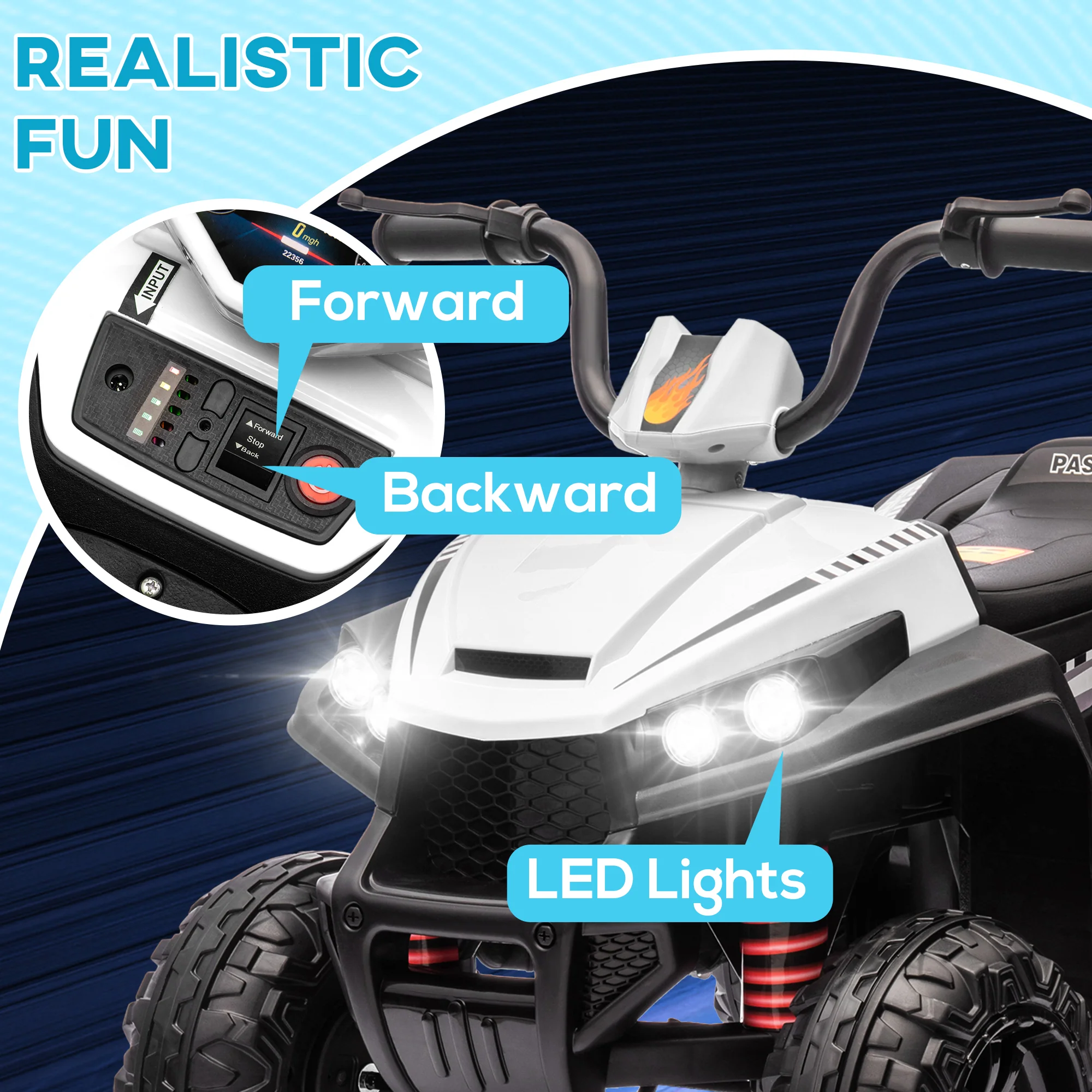 AIYAPLAY 12V Kids Electric Quad Bike With 4 Wheels Spring Suspension - Image 13