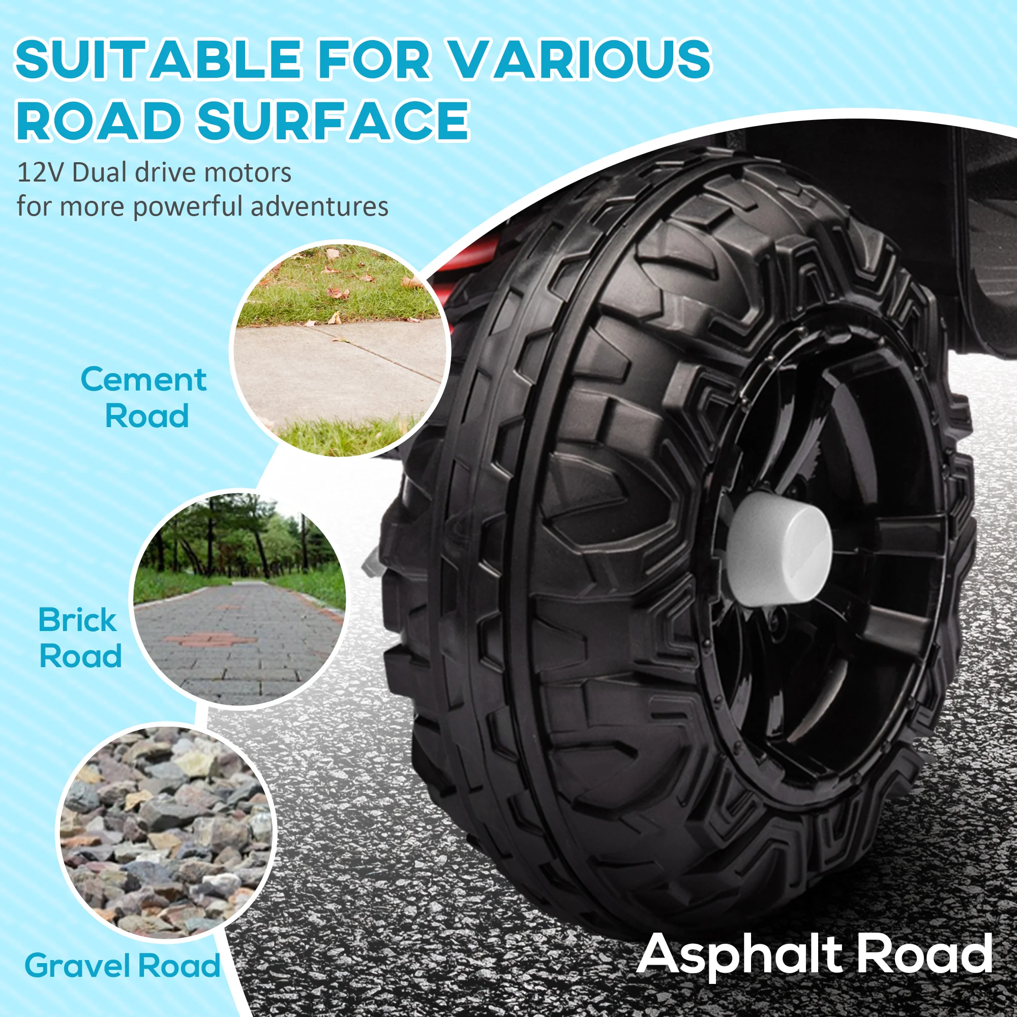 AIYAPLAY 12V Kids Electric Quad Bike With 4 Wheels Spring Suspension - Image 15