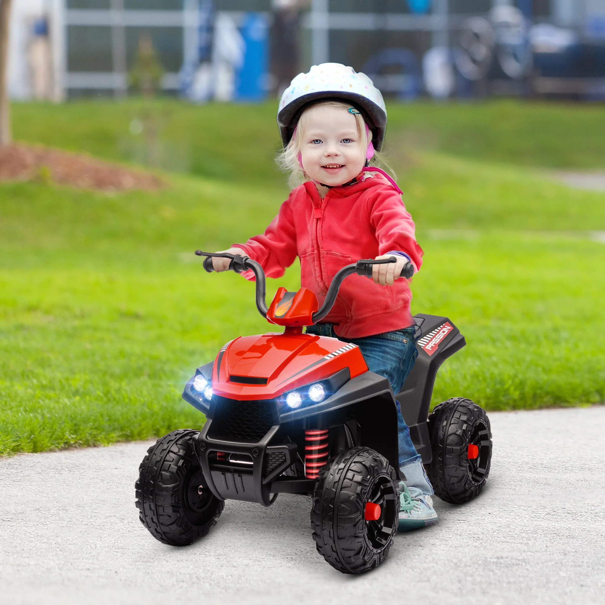 AIYAPLAY 12V Kids Electric Quad Bike With 4 Wheels Spring Suspension - Image 2