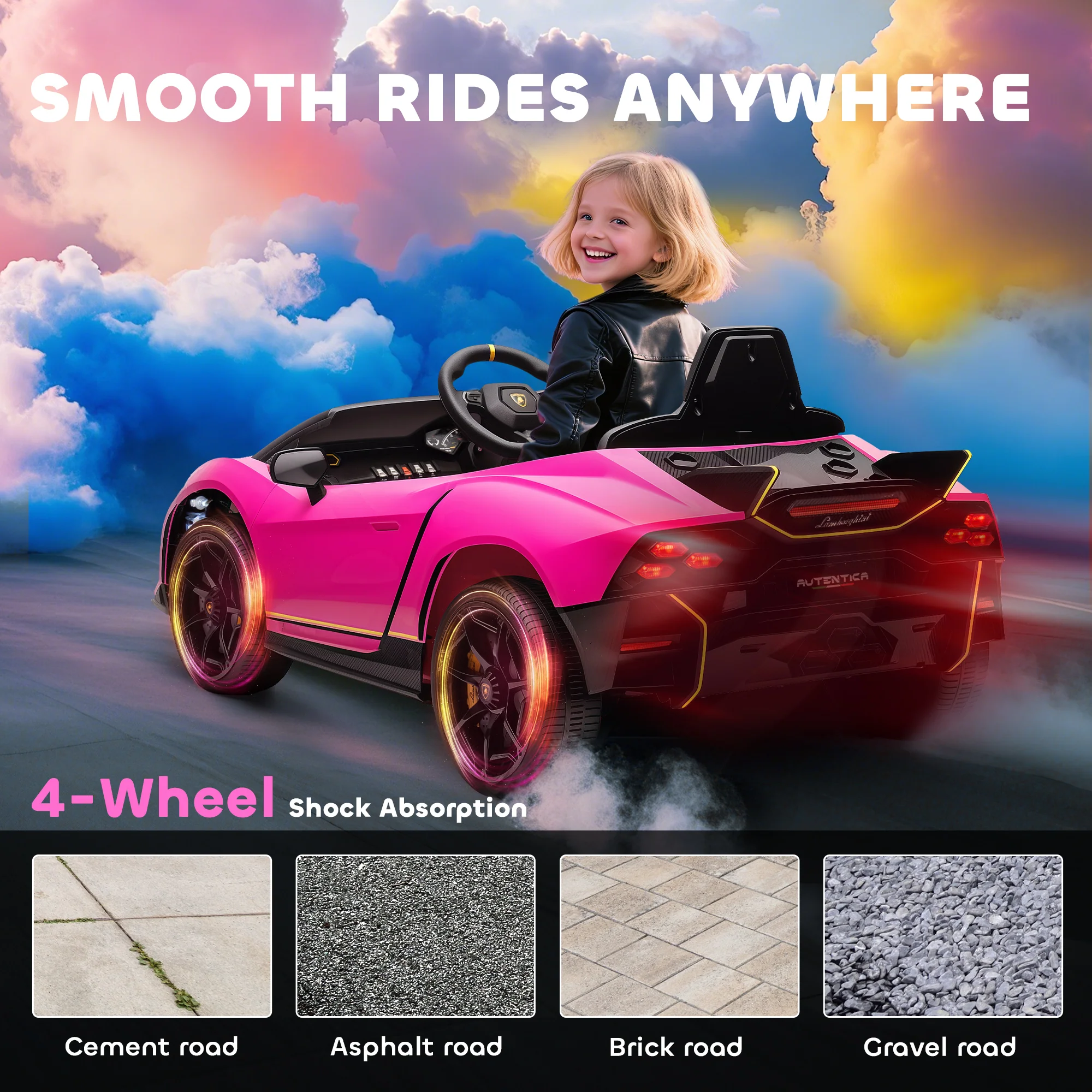 AIYAPLAY 12V Lamborghini Autentica Licensed Ride On Car - Image 17
