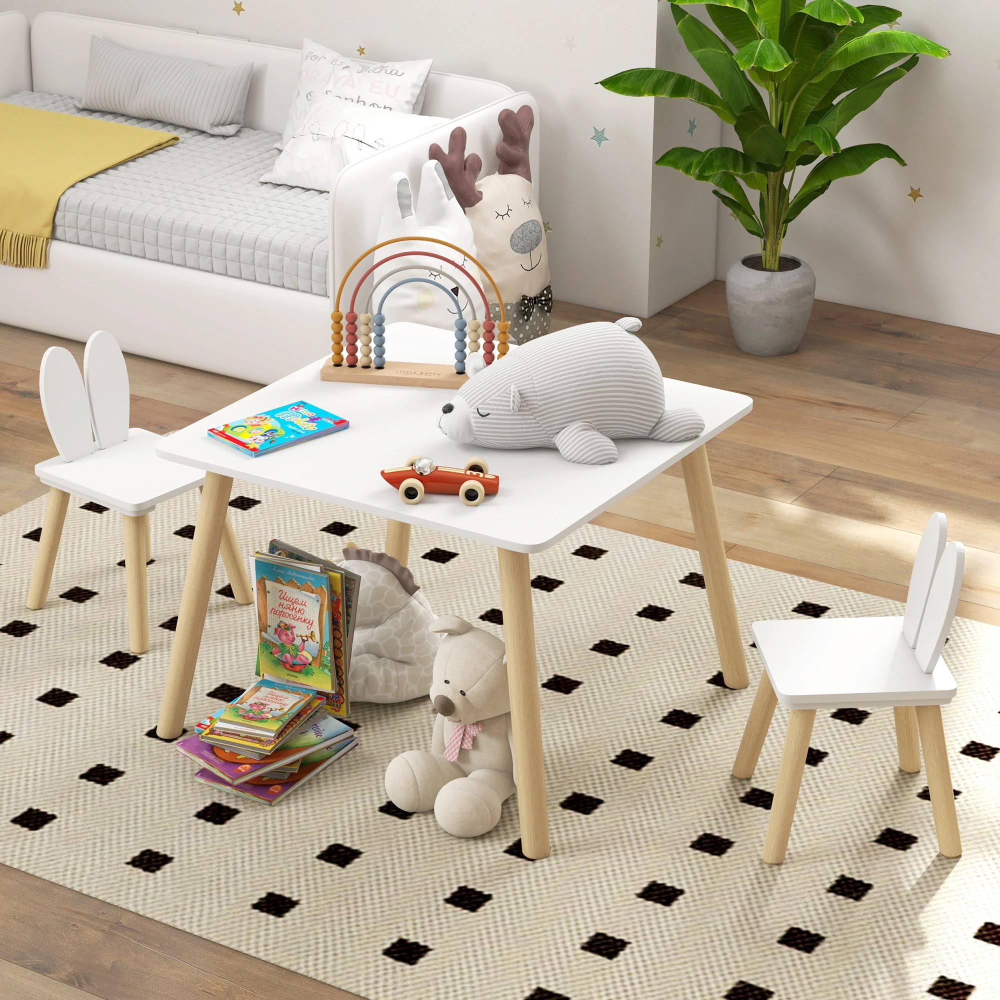 AIYAPLAY 3 Pieces Toddler Table And Chair Set For Nursery, Playroom, Classroom - Image 9