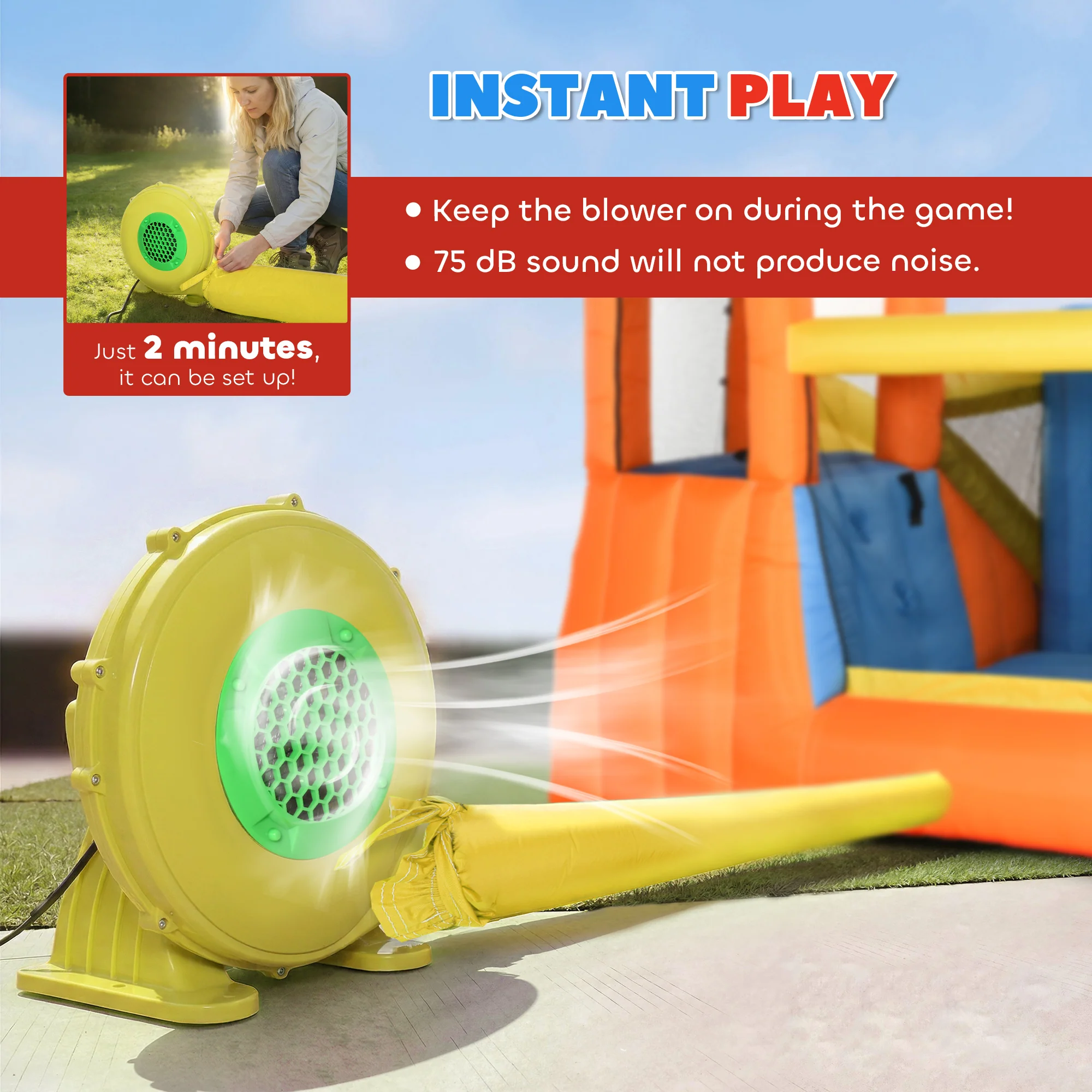 AIYAPLAY 5 In 1 Inflatable Bouncy Castle For Children With Dual Slides - Image 6