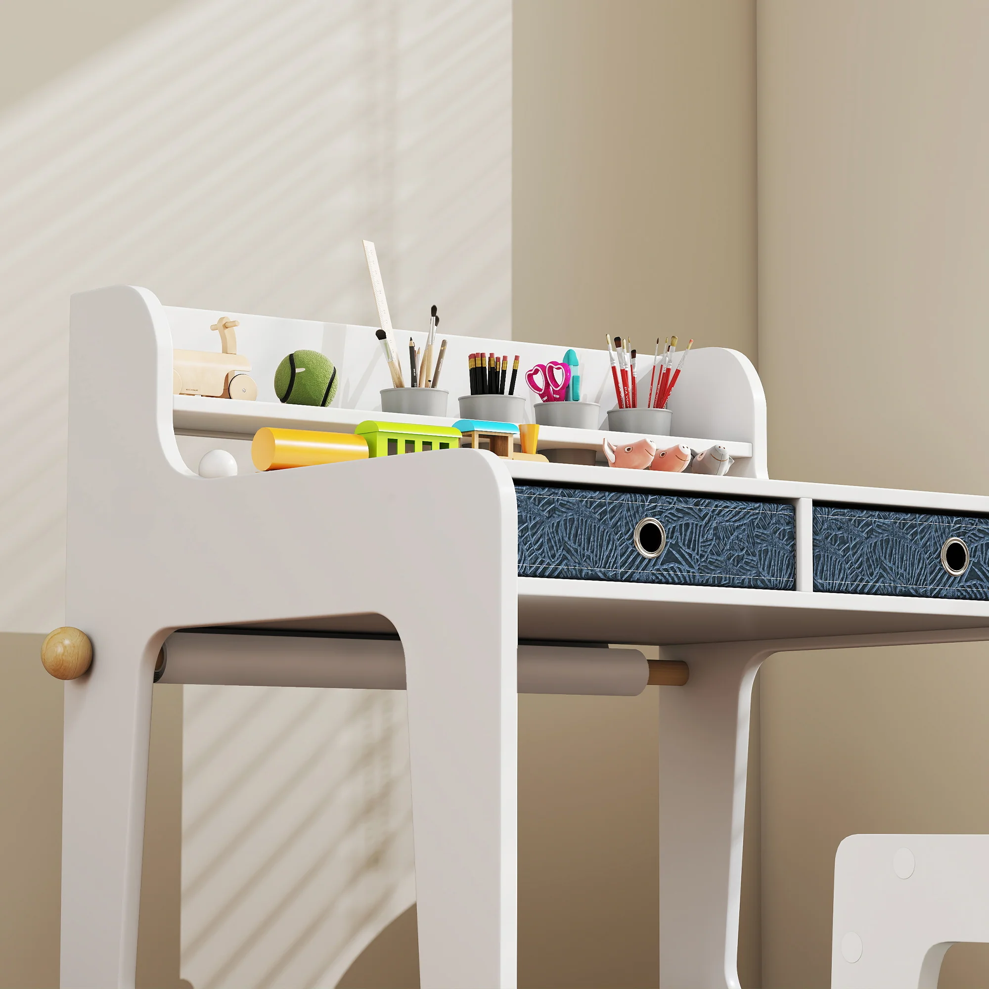 AIYAPLAY Art Table And Chair Set For Children With Drawers - Image 9