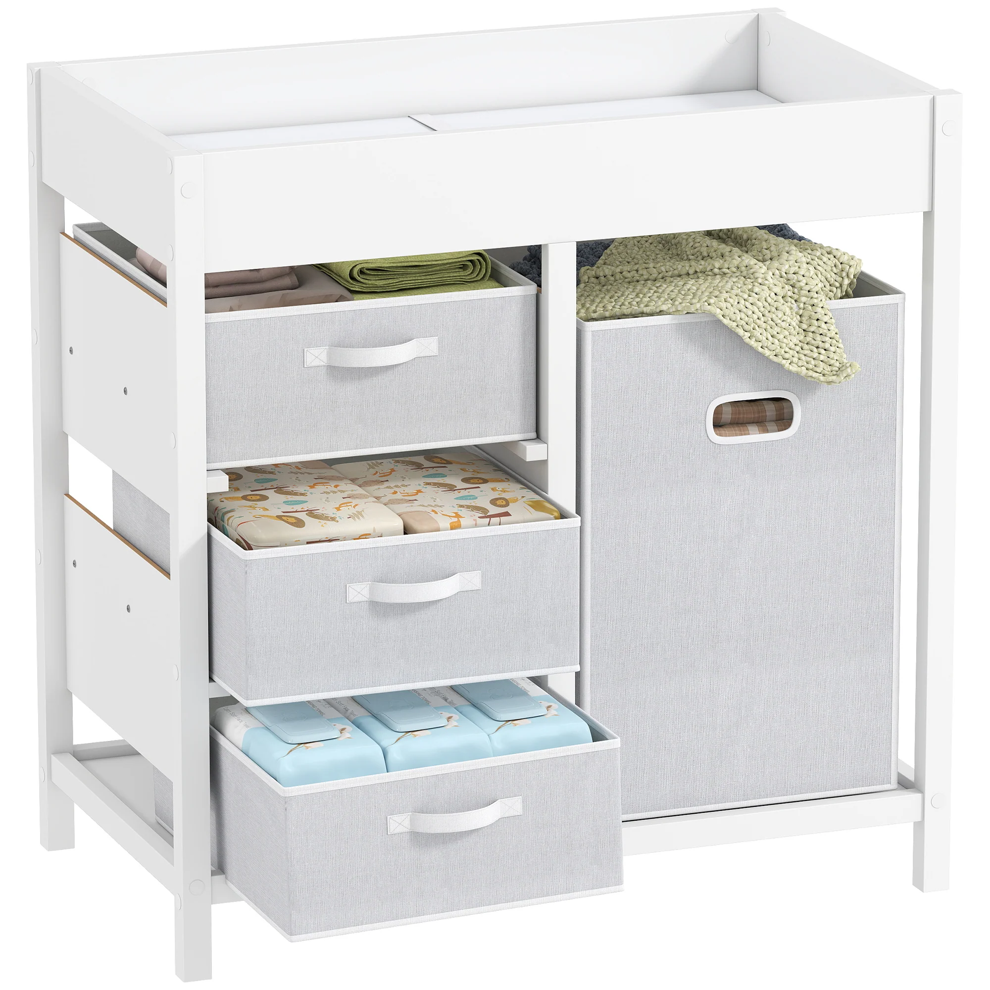 AIYAPLAY Baby Changing Unit With 4 Drawers, Diaper Changing Table, - Image 10