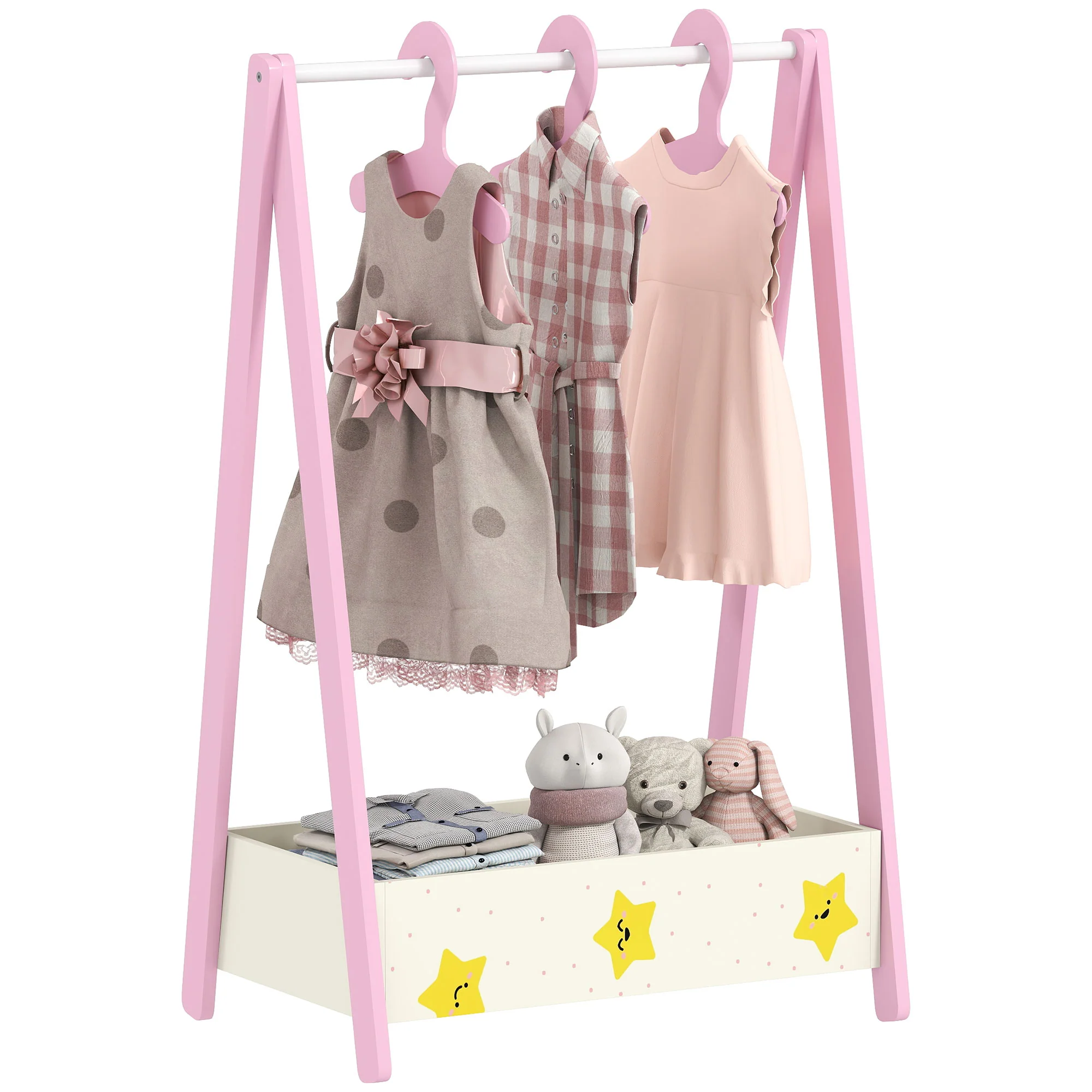 AIYAPLAY Baby Clothing Rack With Hangers, Shelf, Kids Clothes Rail - Image 10