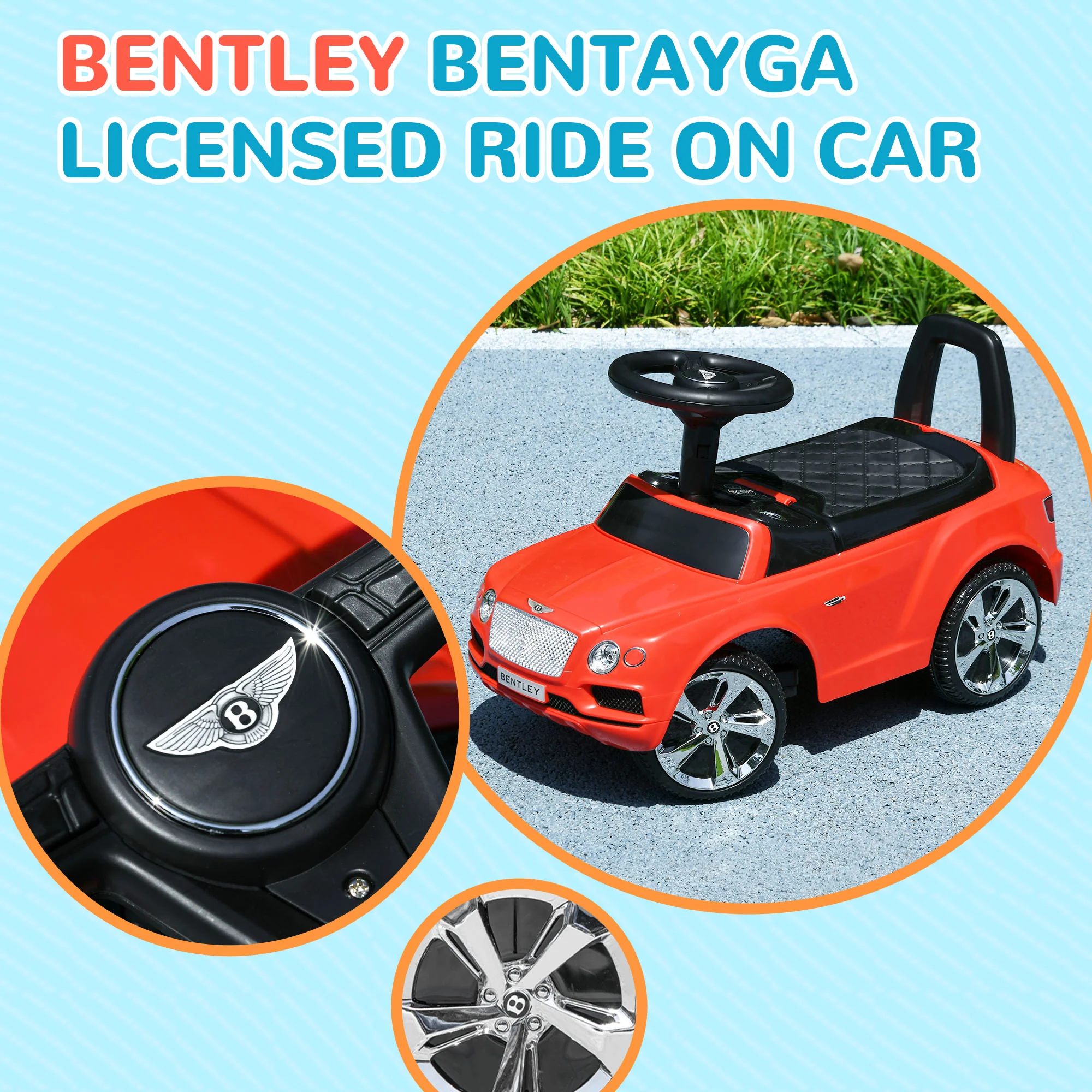 AIYAPLAY Bentley Licensed Ride On Car, Foot To Floor W/ Music Horn - Image 12