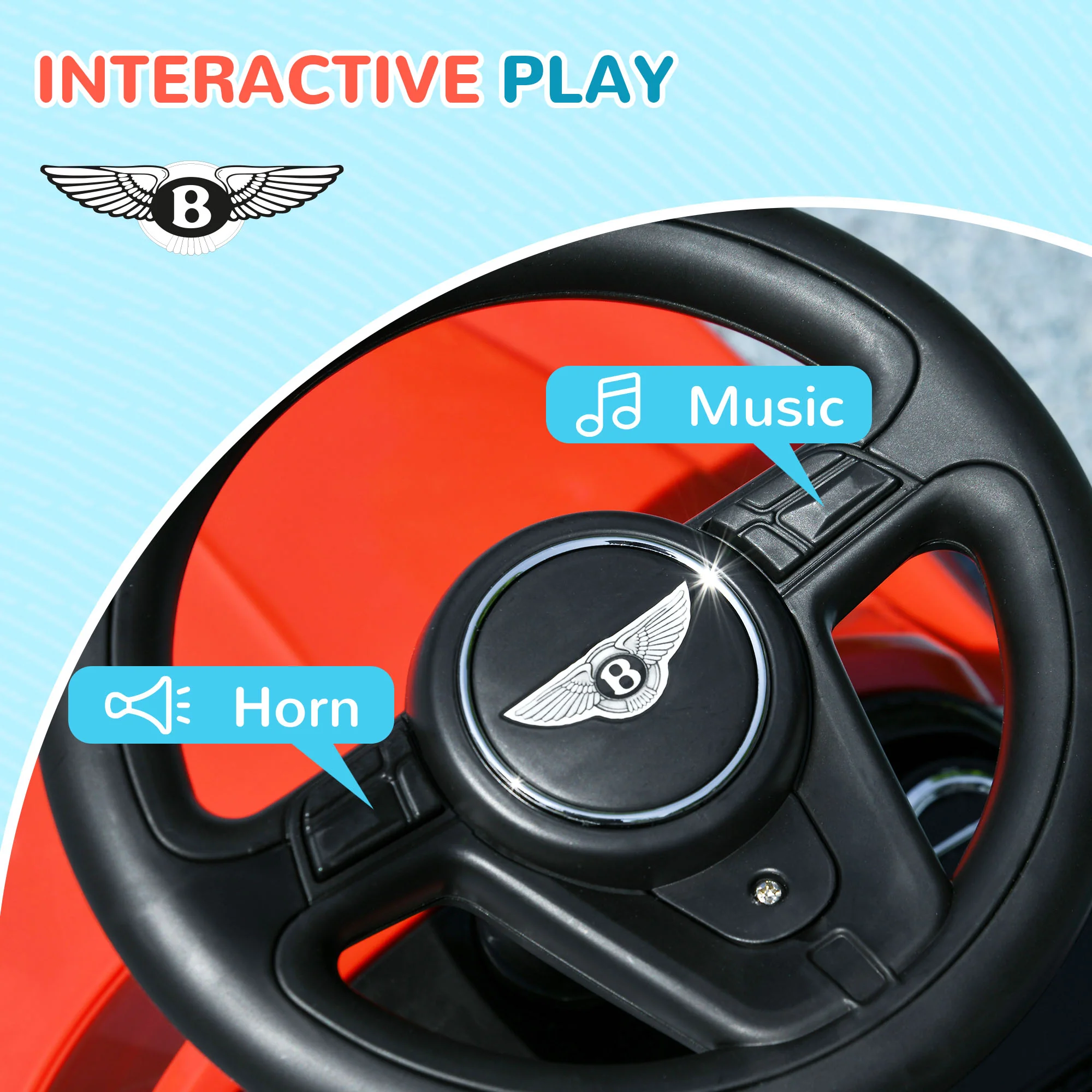AIYAPLAY Bentley Licensed Ride On Car, Foot To Floor W/ Music Horn - Image 13