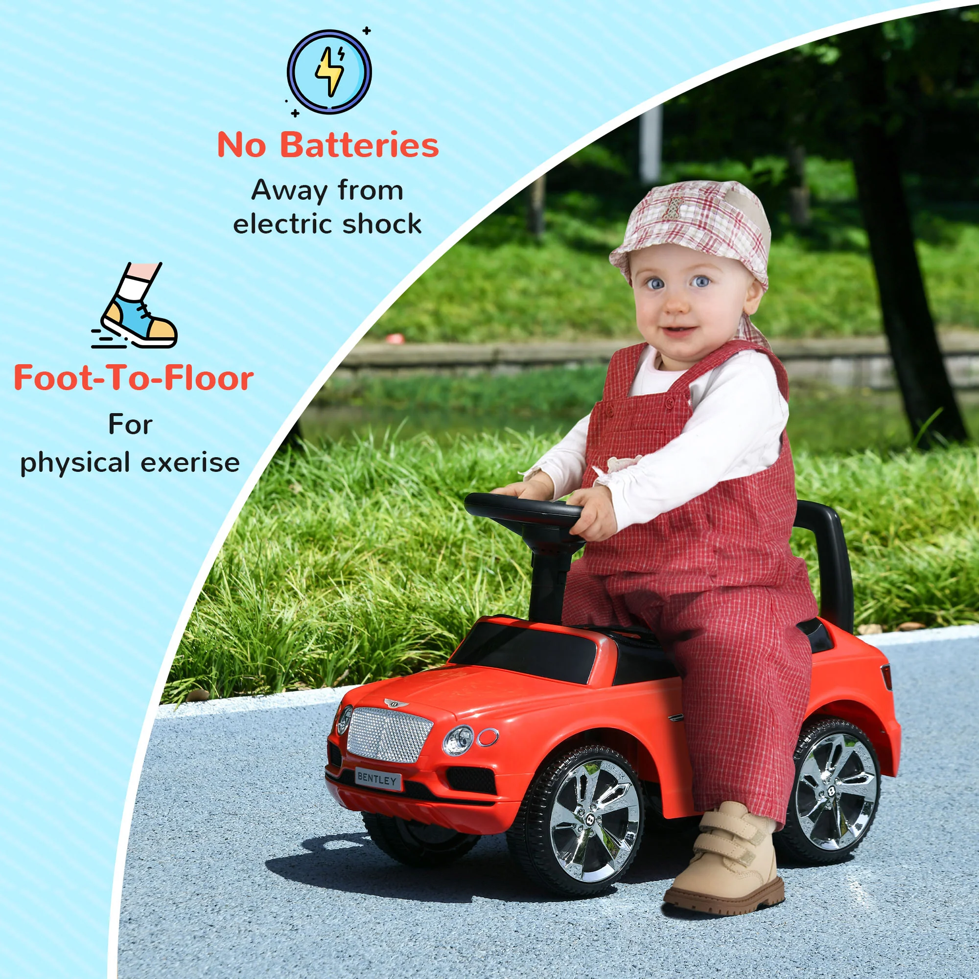 AIYAPLAY Bentley Licensed Ride On Car, Foot To Floor W/ Music Horn - Image 16