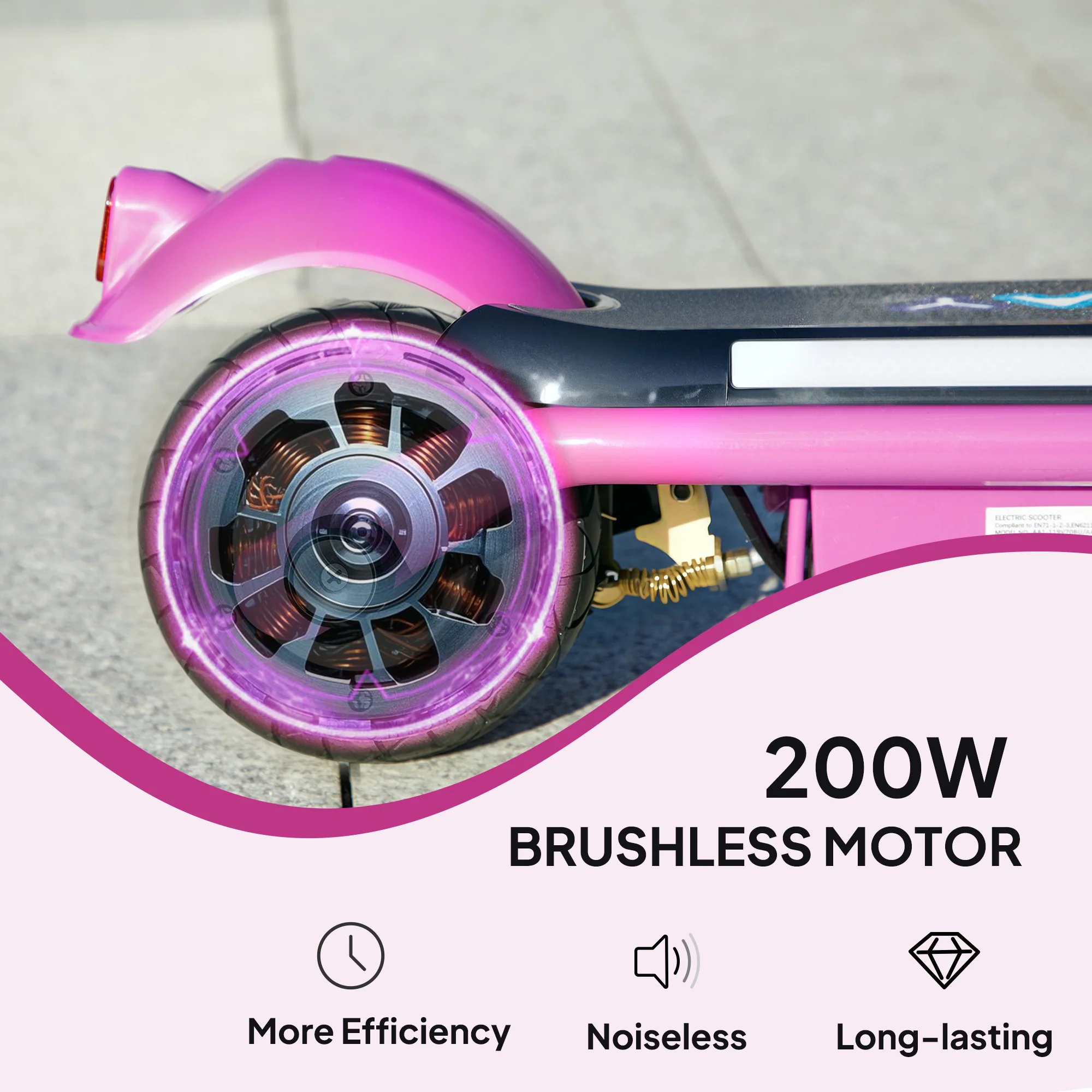 AIYAPLAY Electric Scooter for 6-14 with Dual Brakes & Colourful Light - Image 33