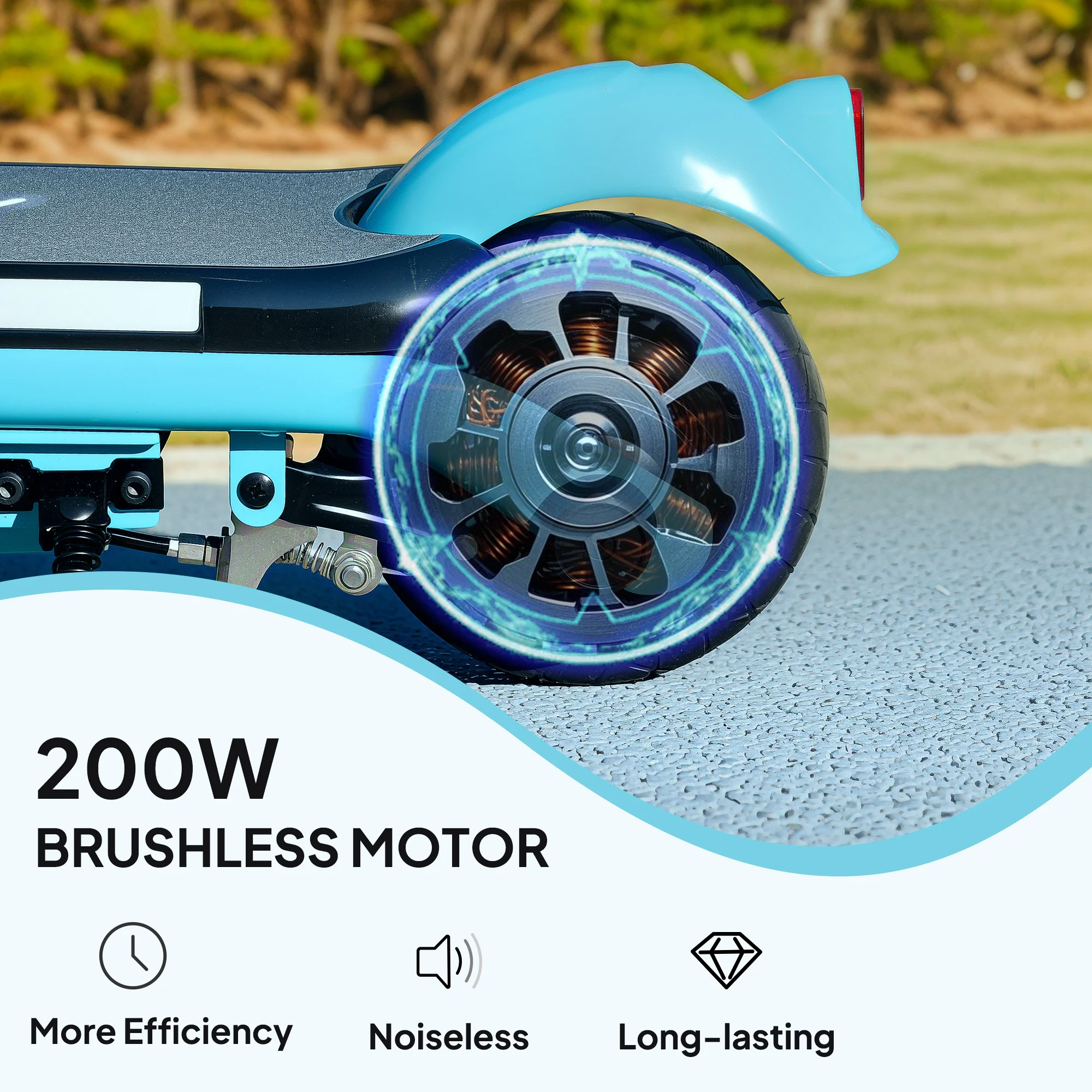 AIYAPLAY Electric Scooter for 6-14 with Dual Brakes & Colourful Light - Image 6