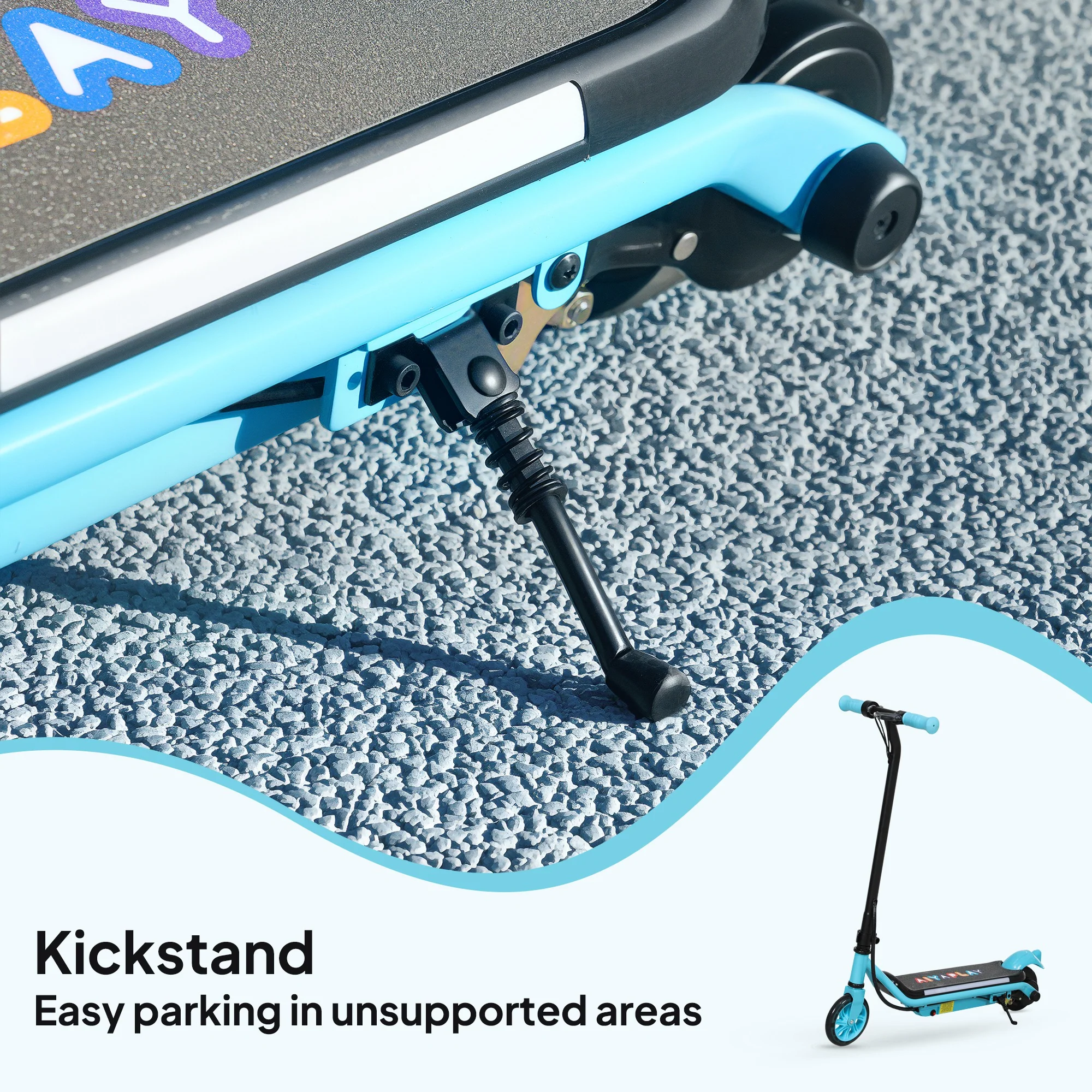 AIYAPLAY Electric Scooter for 6-14 with Dual Brakes & Colourful Light - Image 9