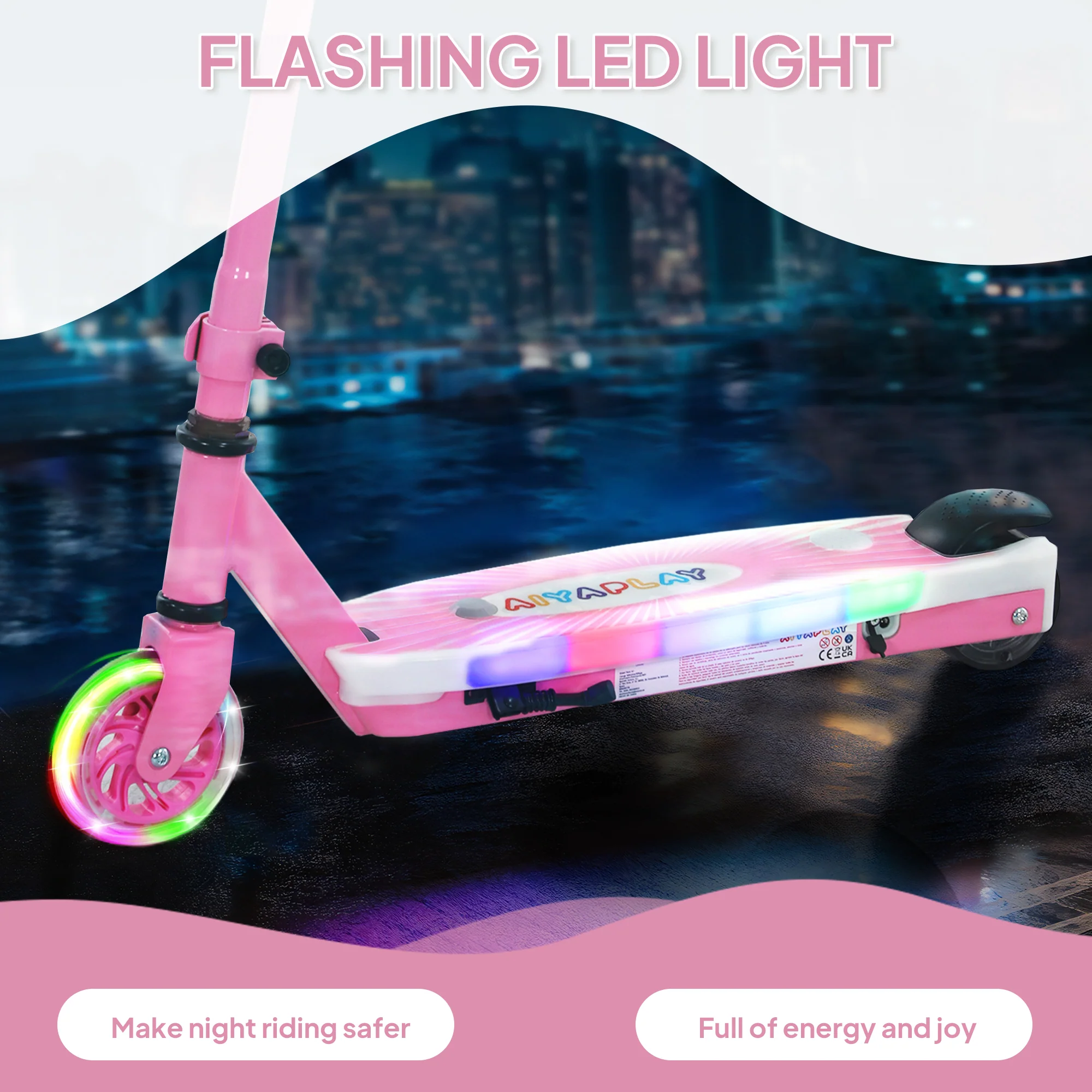 AIYAPLAY Electric Scooter for Kids 4-7, with Auxiliary Rear Wheels - Image 13