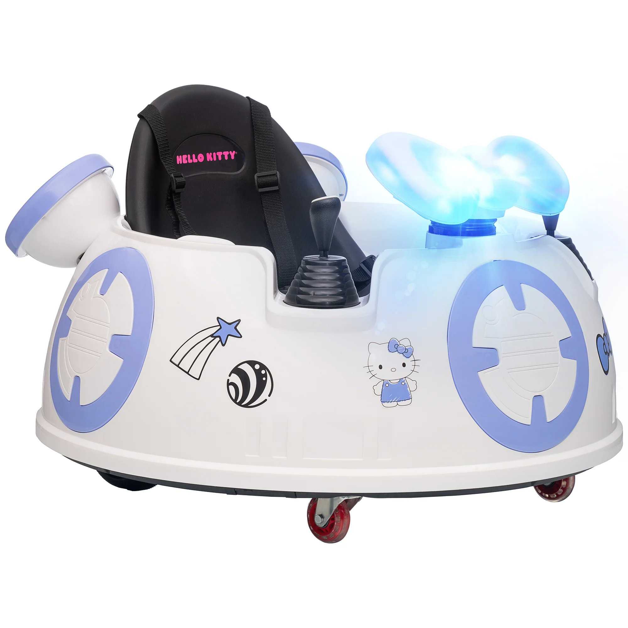 AIYAPLAY Hello Kitty Kids Ride On Bumper Car With Remote Control, White