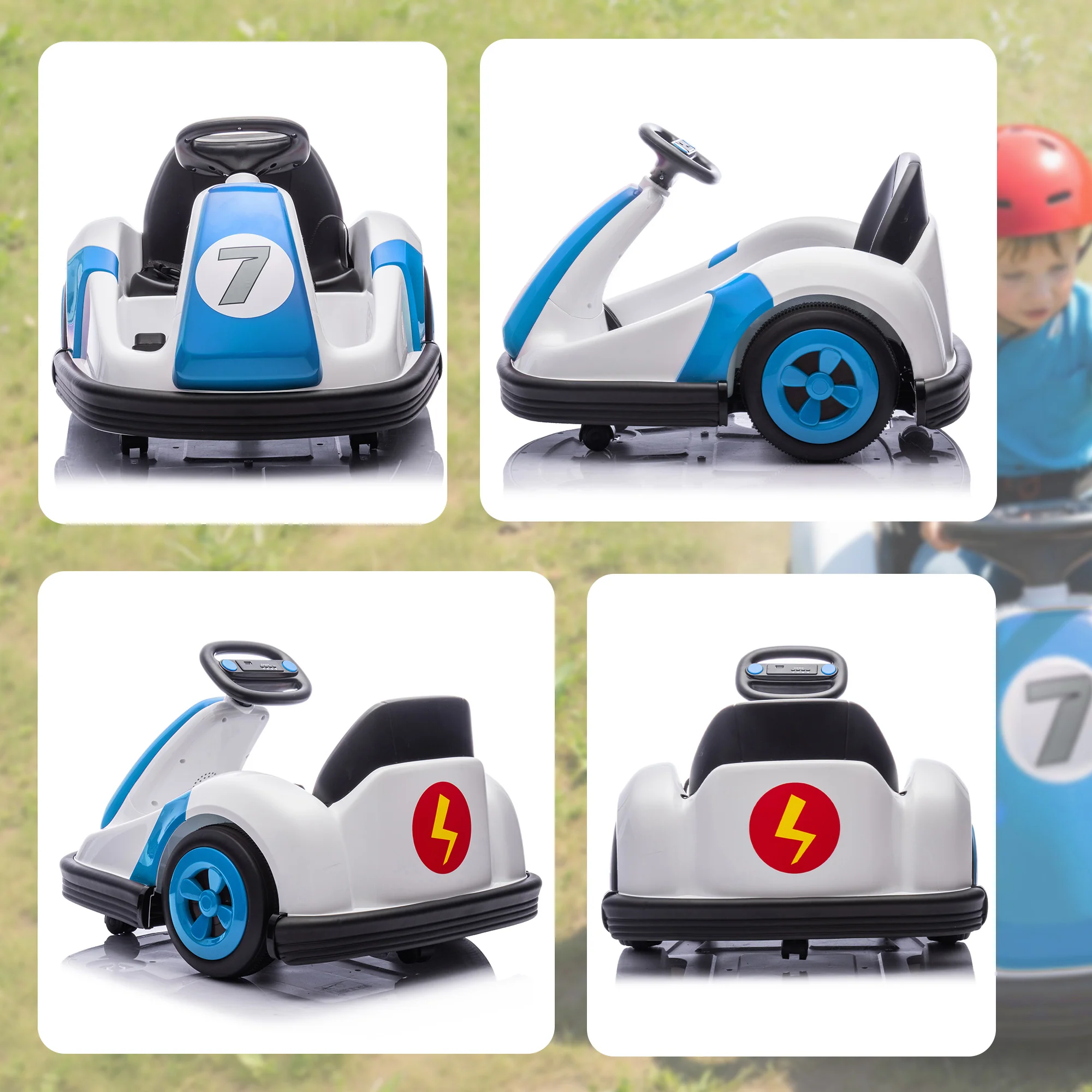AIYAPLAY Kids Bumper Car With 360-Degree Rotation Spin, Safety Belt - Image 9