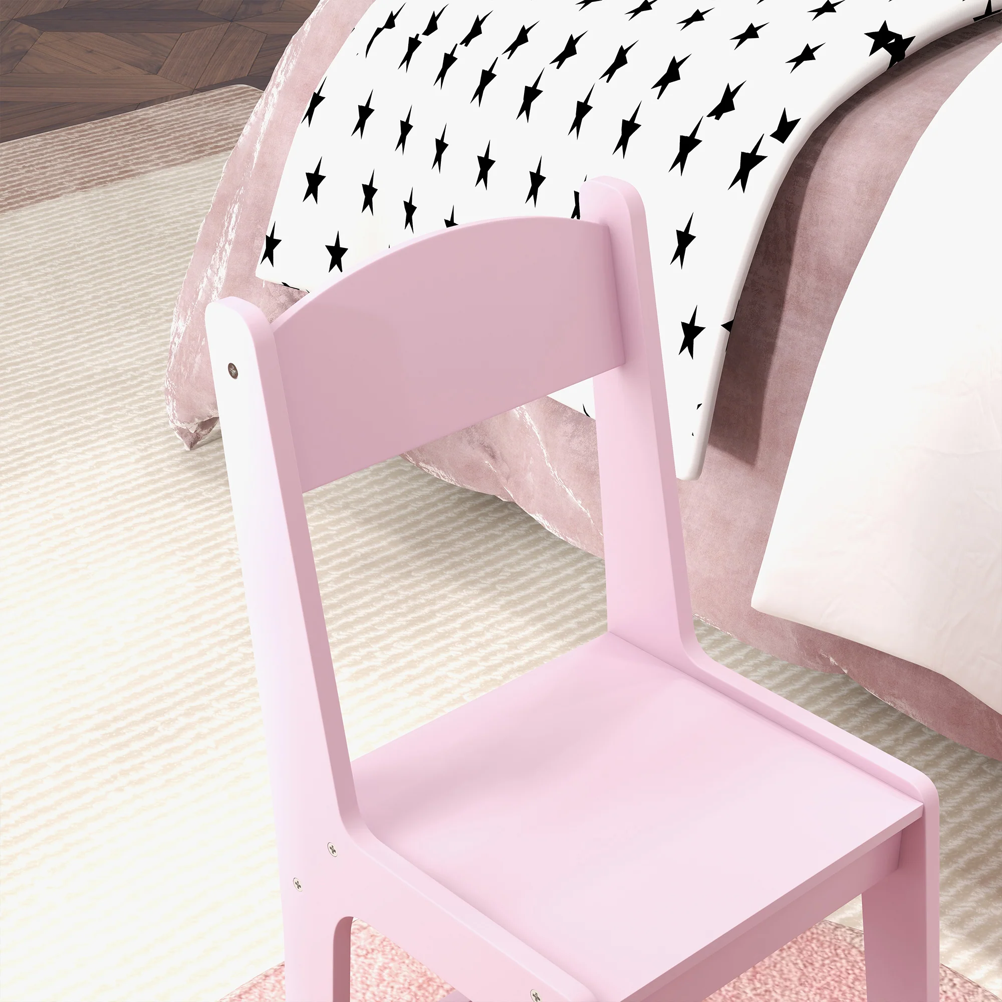 AIYAPLAY Kids Dressing Table Set Make Up W/ Stool, Drawer, For Playroom - Image 9