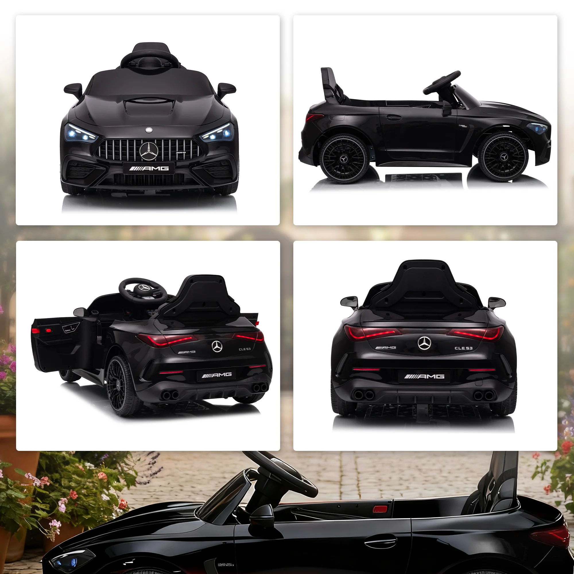 AIYAPLAY Kids Electric Car Licensed Mercedes AMG, 12V Ride On Car, Black - Image 9