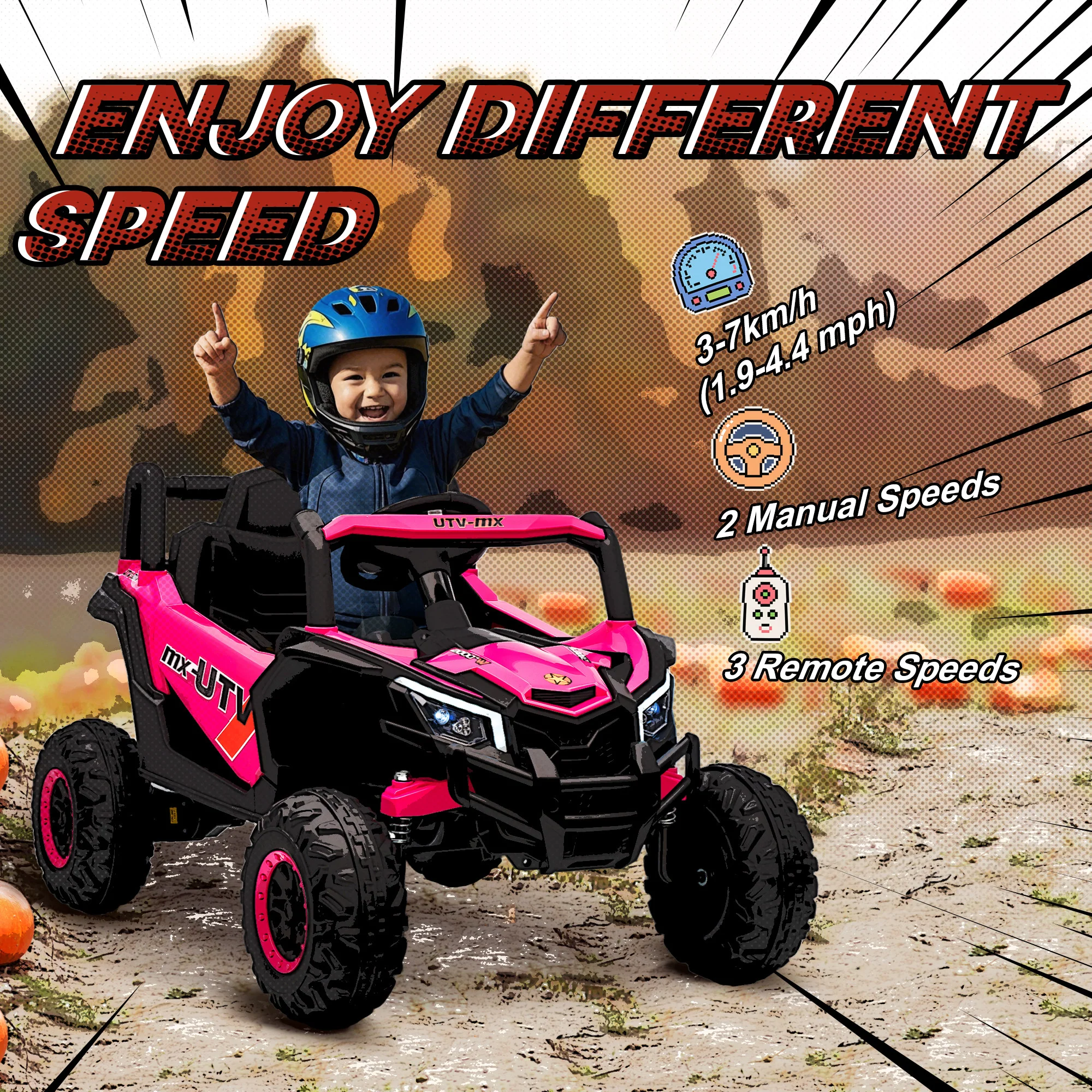 AIYAPLAY Kids Electric Car With Remote Control For Kids 3-5 Years, Pink - Image 4
