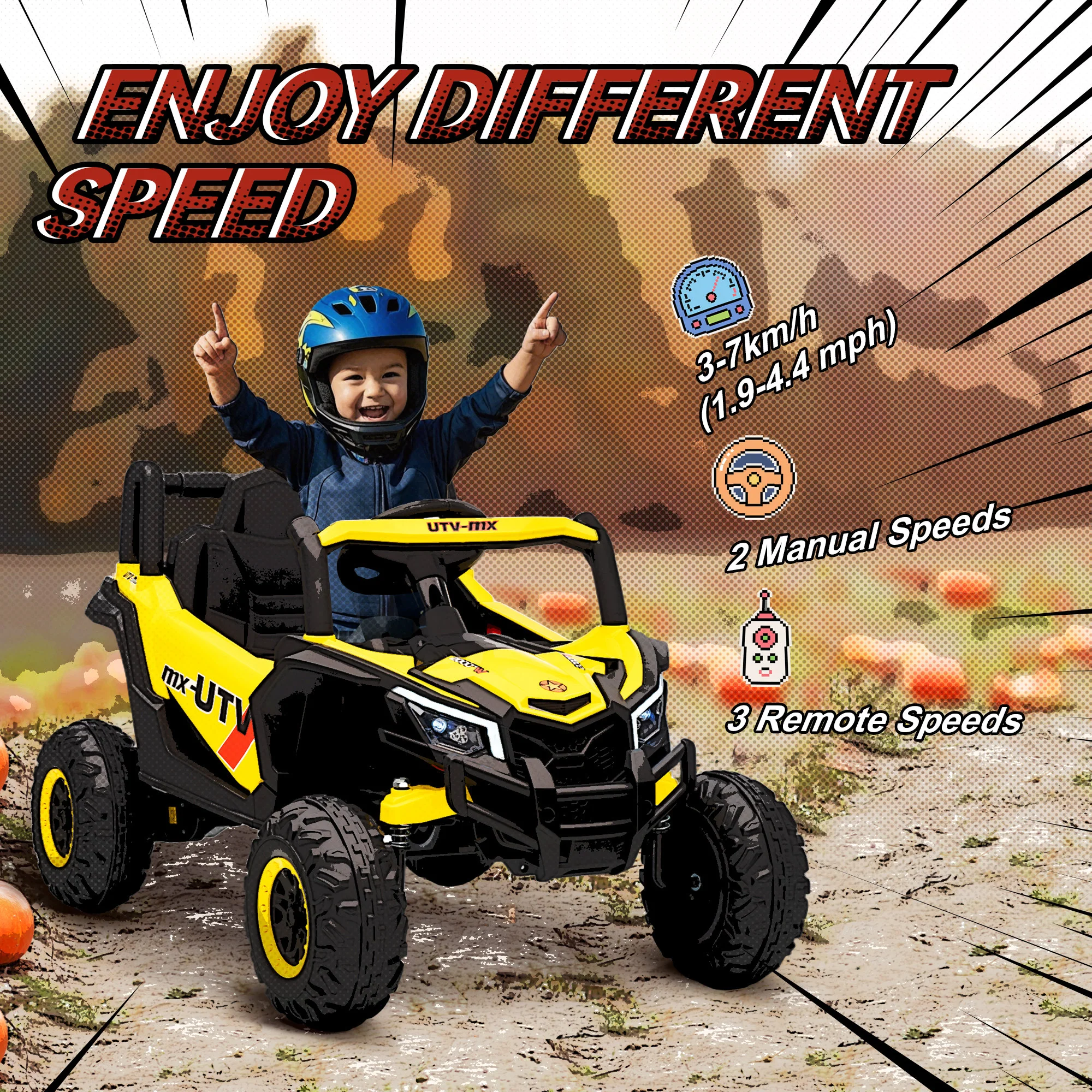 AIYAPLAY Kids Electric Car With Remote Control For Kids 3-5 Years, Yellow - Image 4