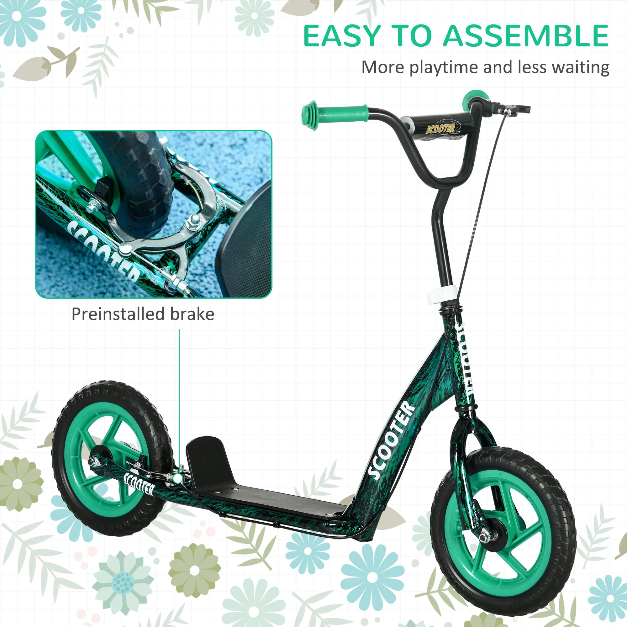 AIYAPLAY Kids Scooter With Adjustable Handlebar, Kick Scooter - Image 13