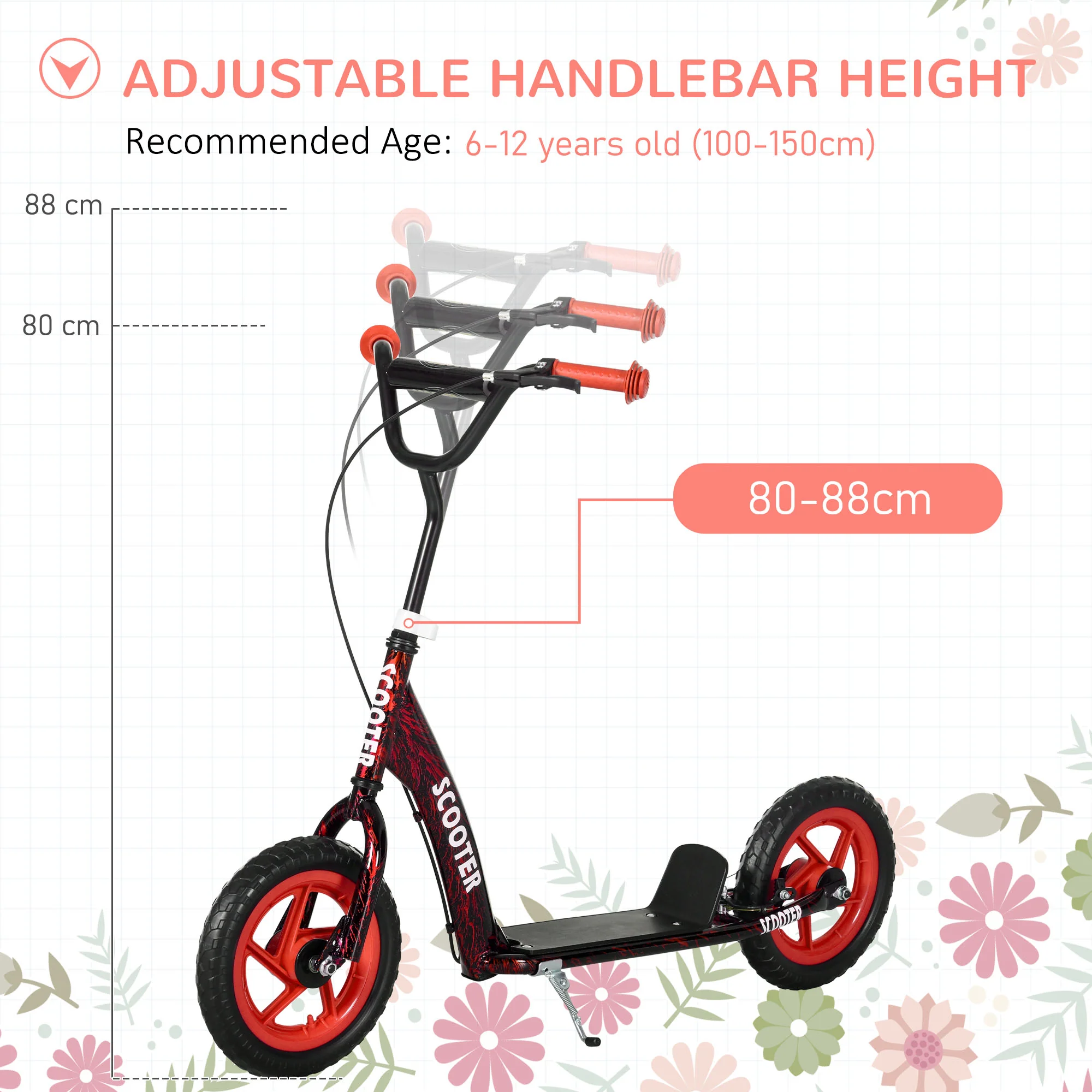 AIYAPLAY Kids Scooter With Adjustable Handlebar, Kick Scooter - Image 21