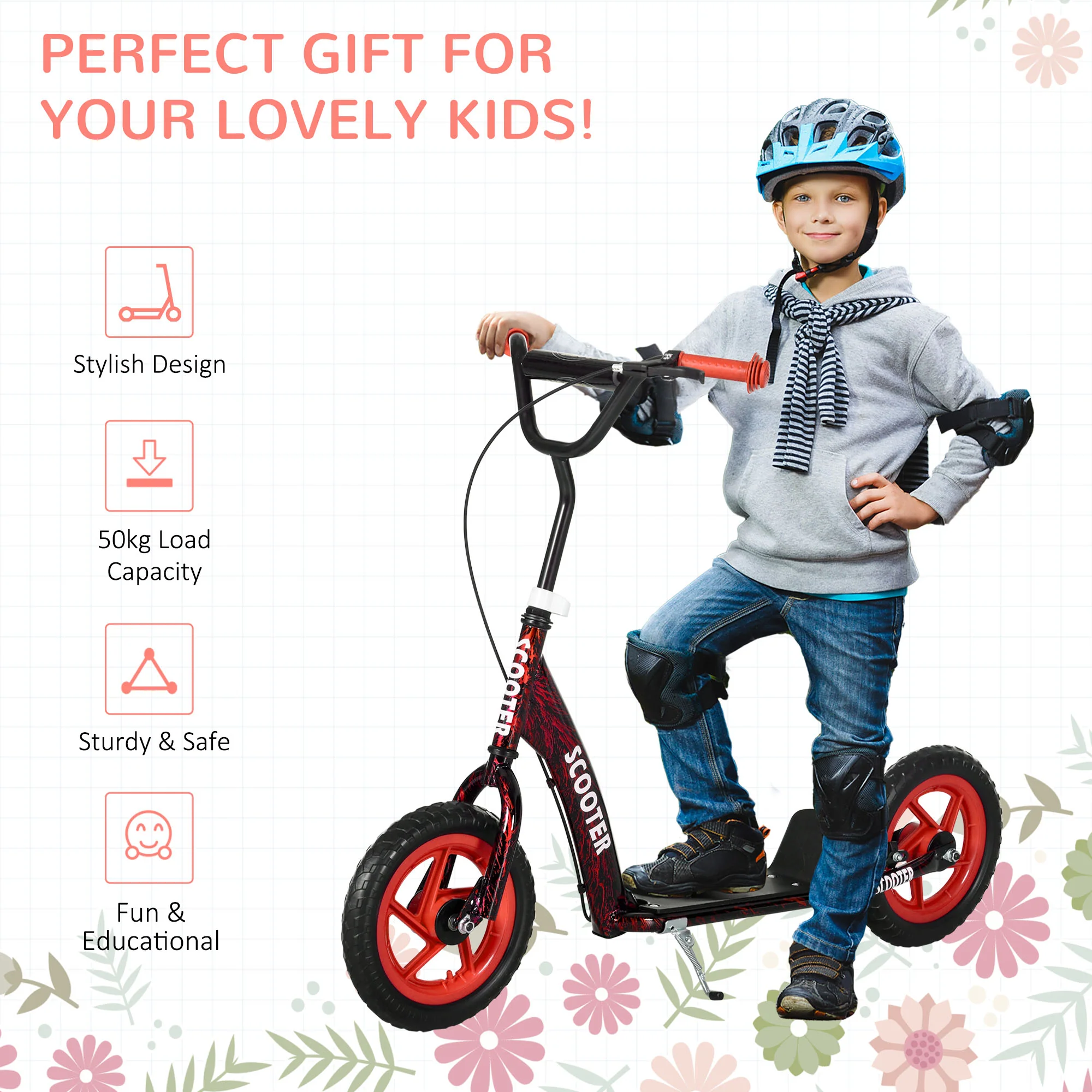 AIYAPLAY Kids Scooter With Adjustable Handlebar, Kick Scooter - Image 25
