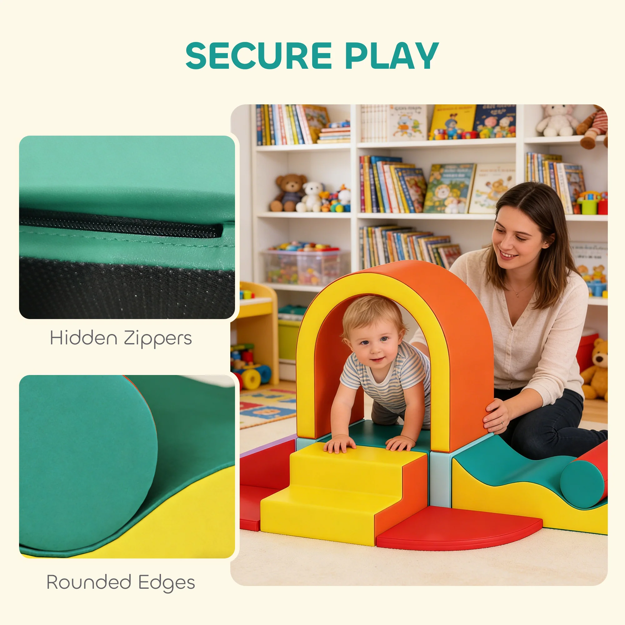 AIYAPLAY Kids Soft Play Set, 10PCs Soft Play Equipment For Toddlers - Image 7