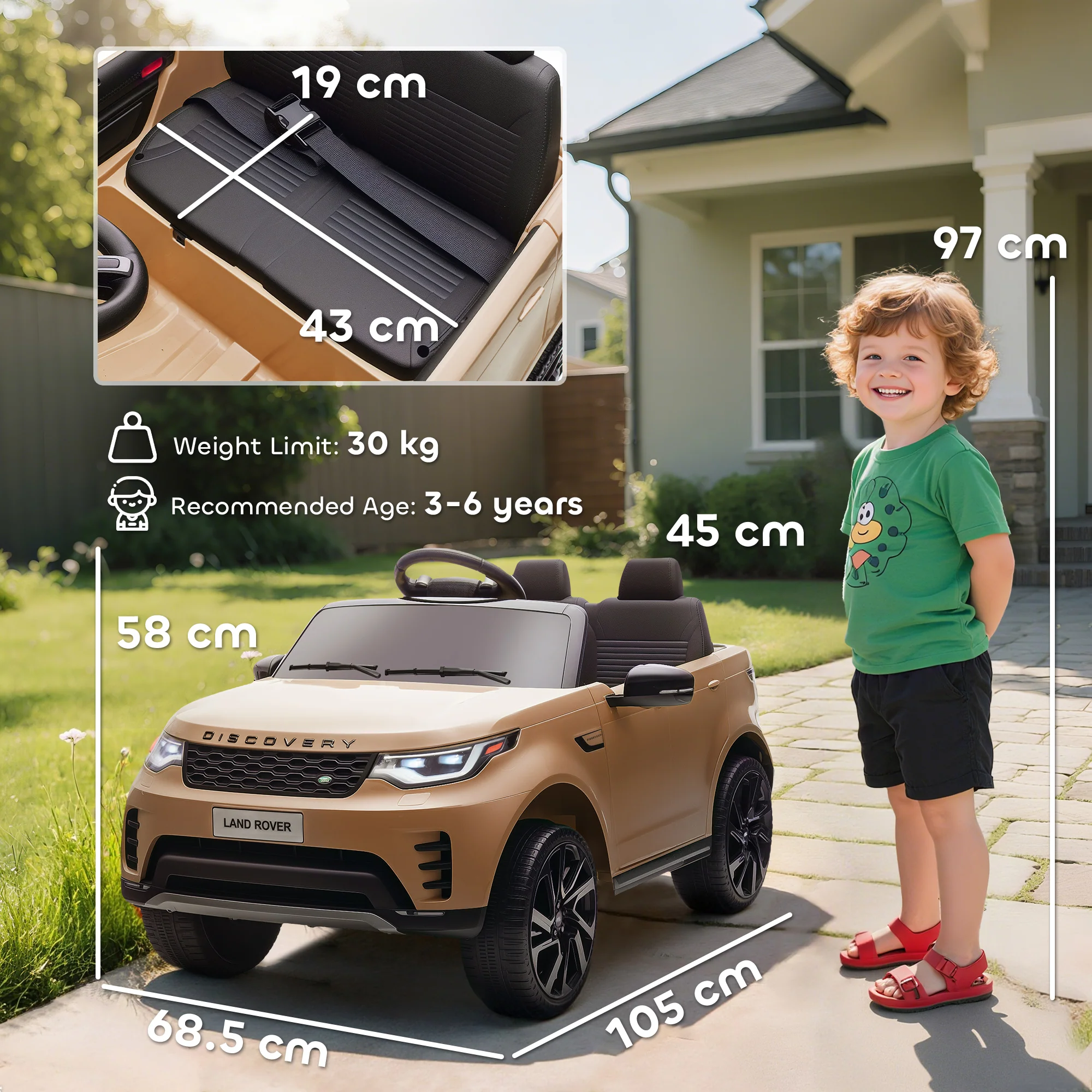 AIYAPLAY Land Rover Discovery Licensed 12V Kids Electric Car W/ Remote - Image 14