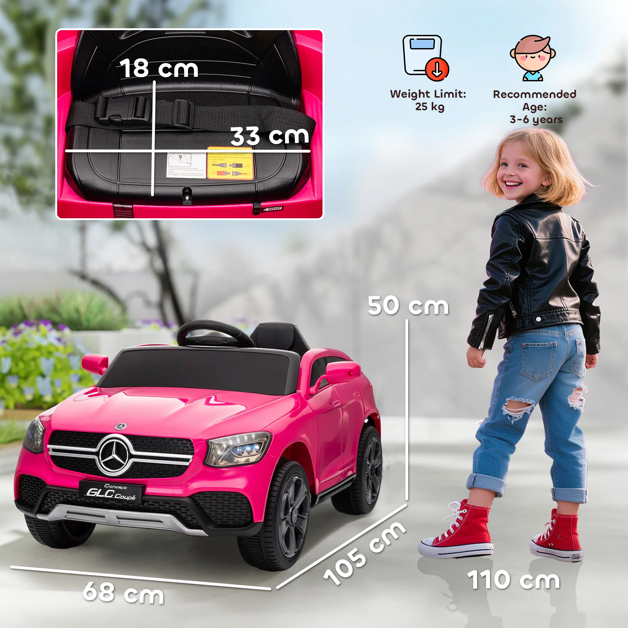 AIYAPLAY Mercedes-Benz GLC Licensed Kids Ride On Car With Remote, - Image 14