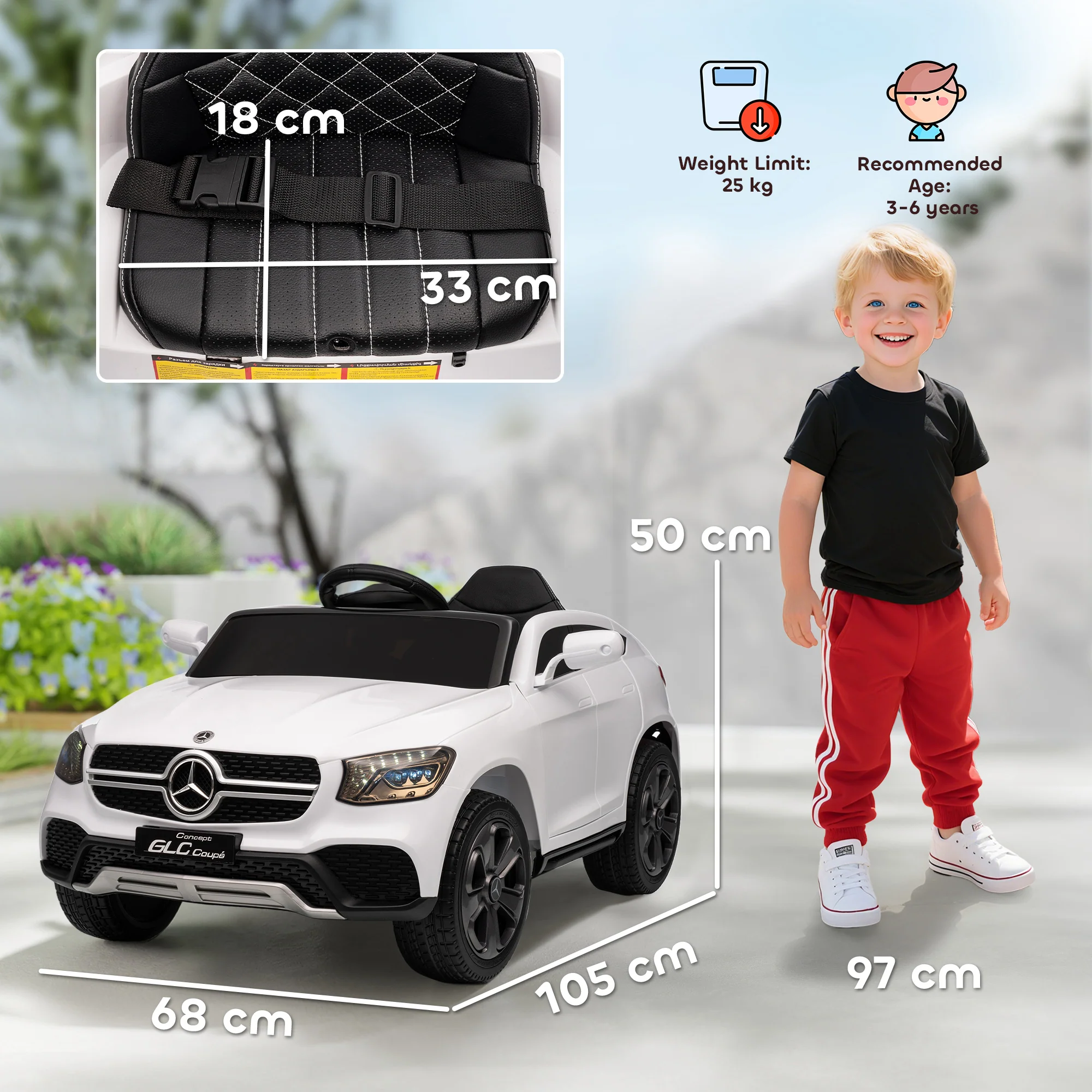 AIYAPLAY Mercedes-Benz GLC Licensed Kids Ride On Car With Remote, - Image 23