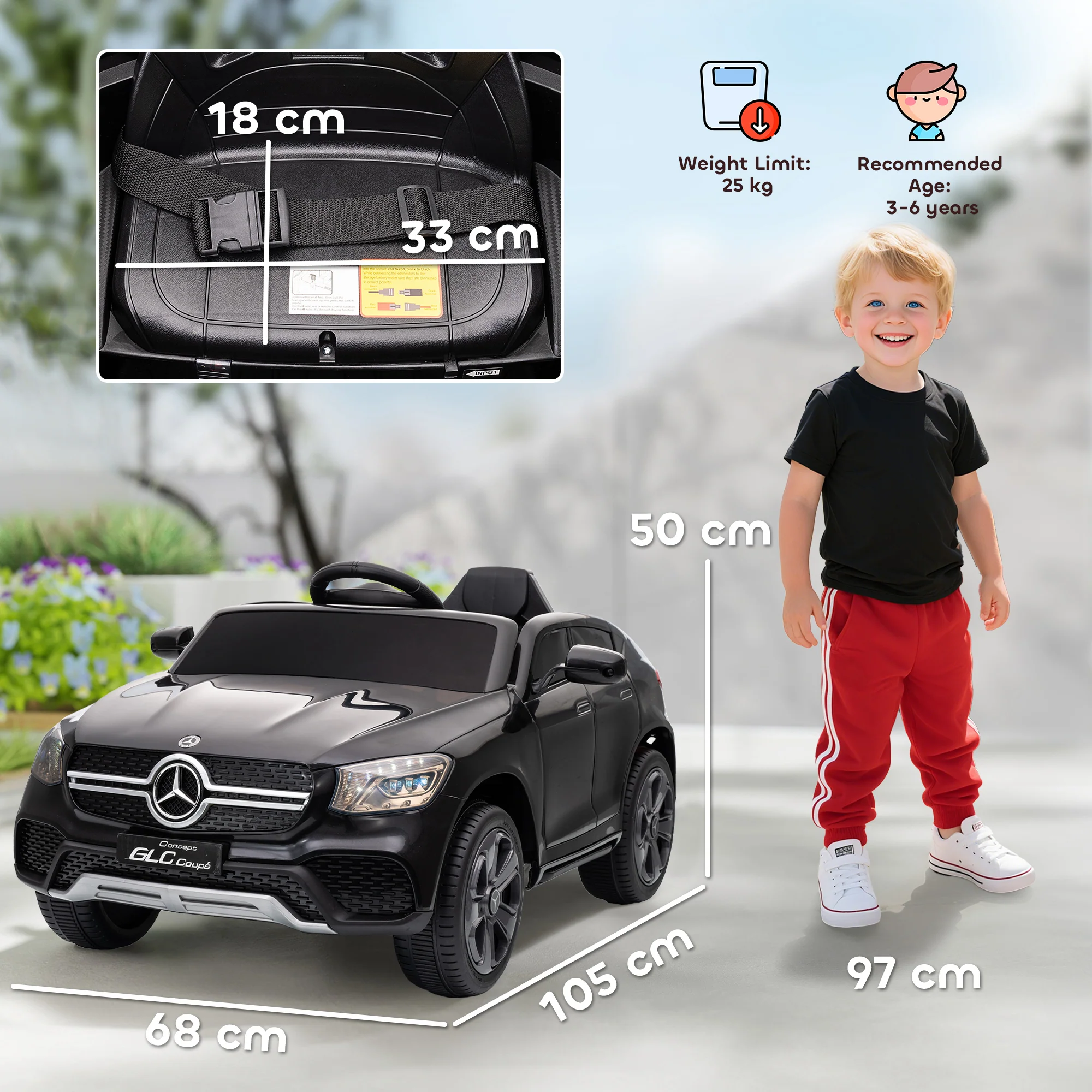AIYAPLAY Mercedes-Benz GLC Licensed Kids Ride On Car With Remote, - Image 5