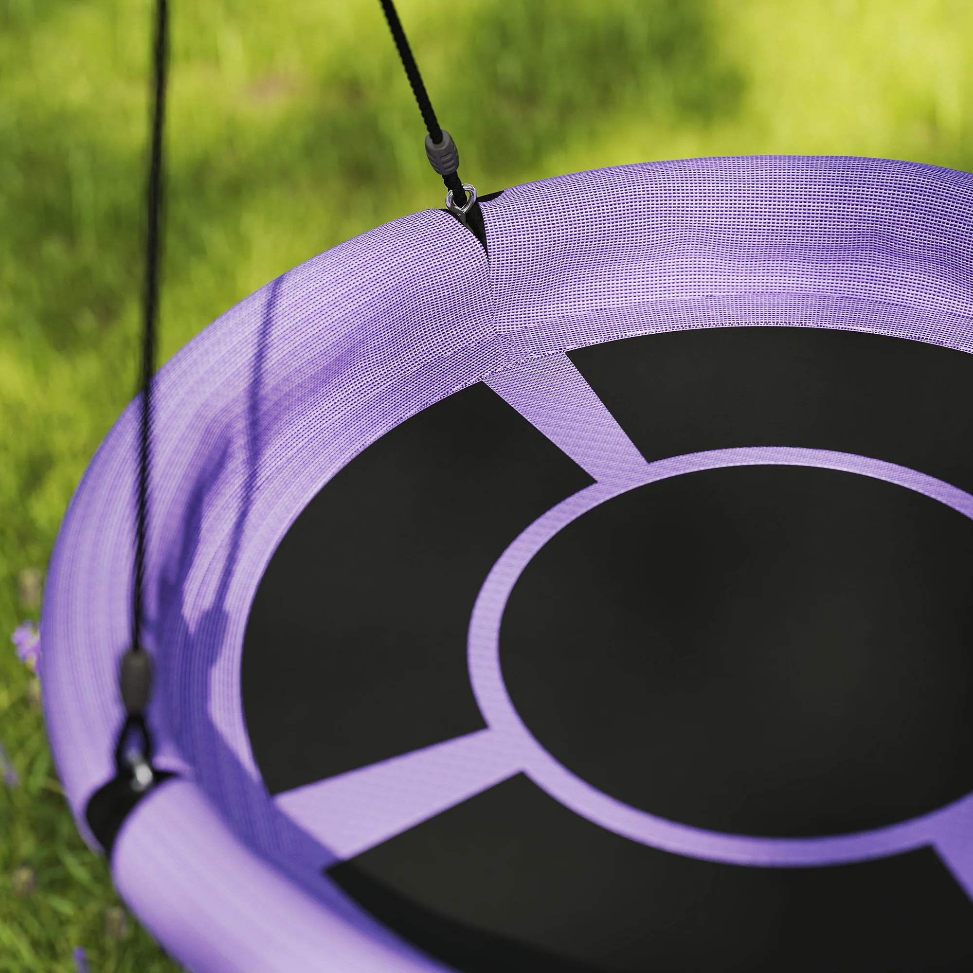 AIYAPLAY Nest Swing Seat, 100 cm Saucer Tree Swing Set for Kids, Purple - Image 16