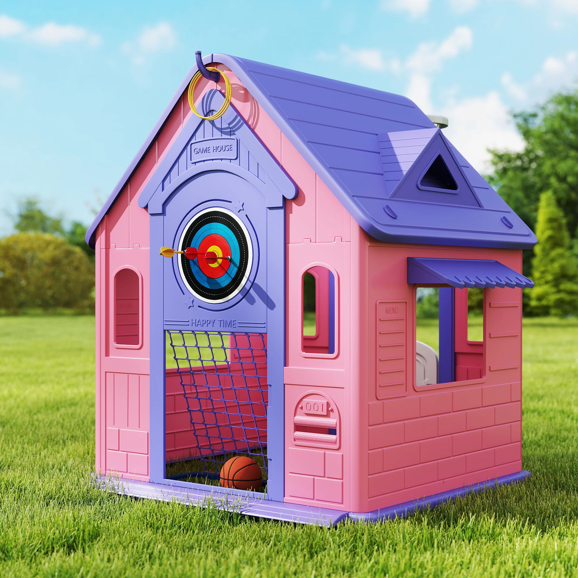 AIYAPLAY Playhouse For Kids Outdoor Indoor, 5 In 1 Garden House - Image 11