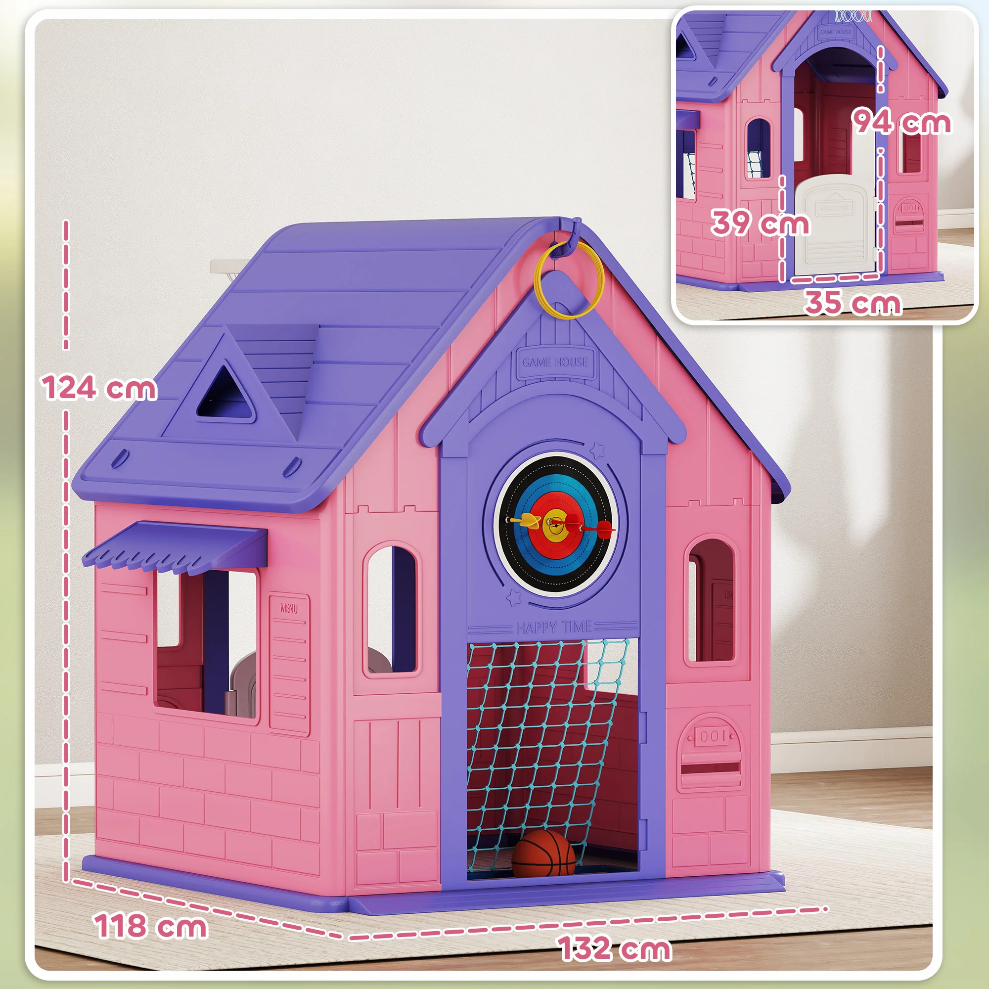 AIYAPLAY Playhouse For Kids Outdoor Indoor, 5 In 1 Garden House - Image 14