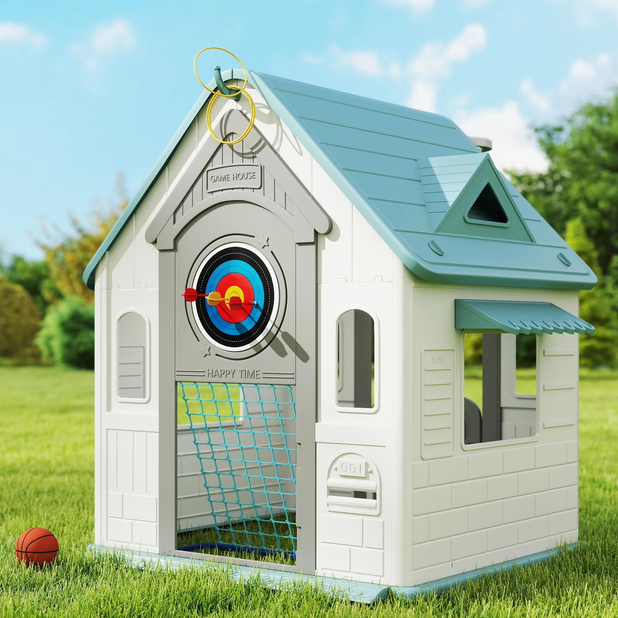 AIYAPLAY Playhouse For Kids Outdoor Indoor, 5 In 1 Garden House - Image 2