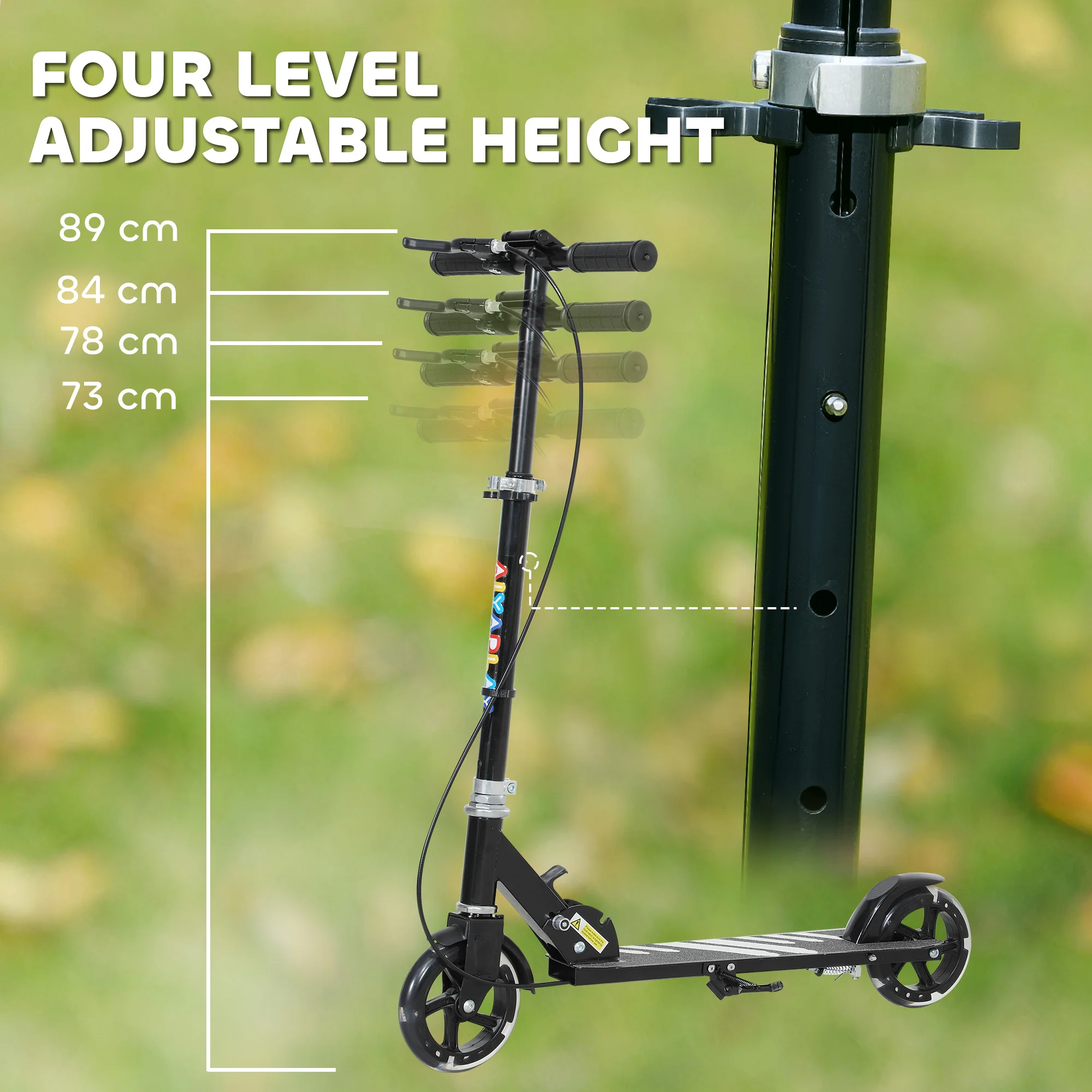 AIYAPLAY Scooter for Kids, Folding Kick Scooter w/ Adjustable Handle - Image 3