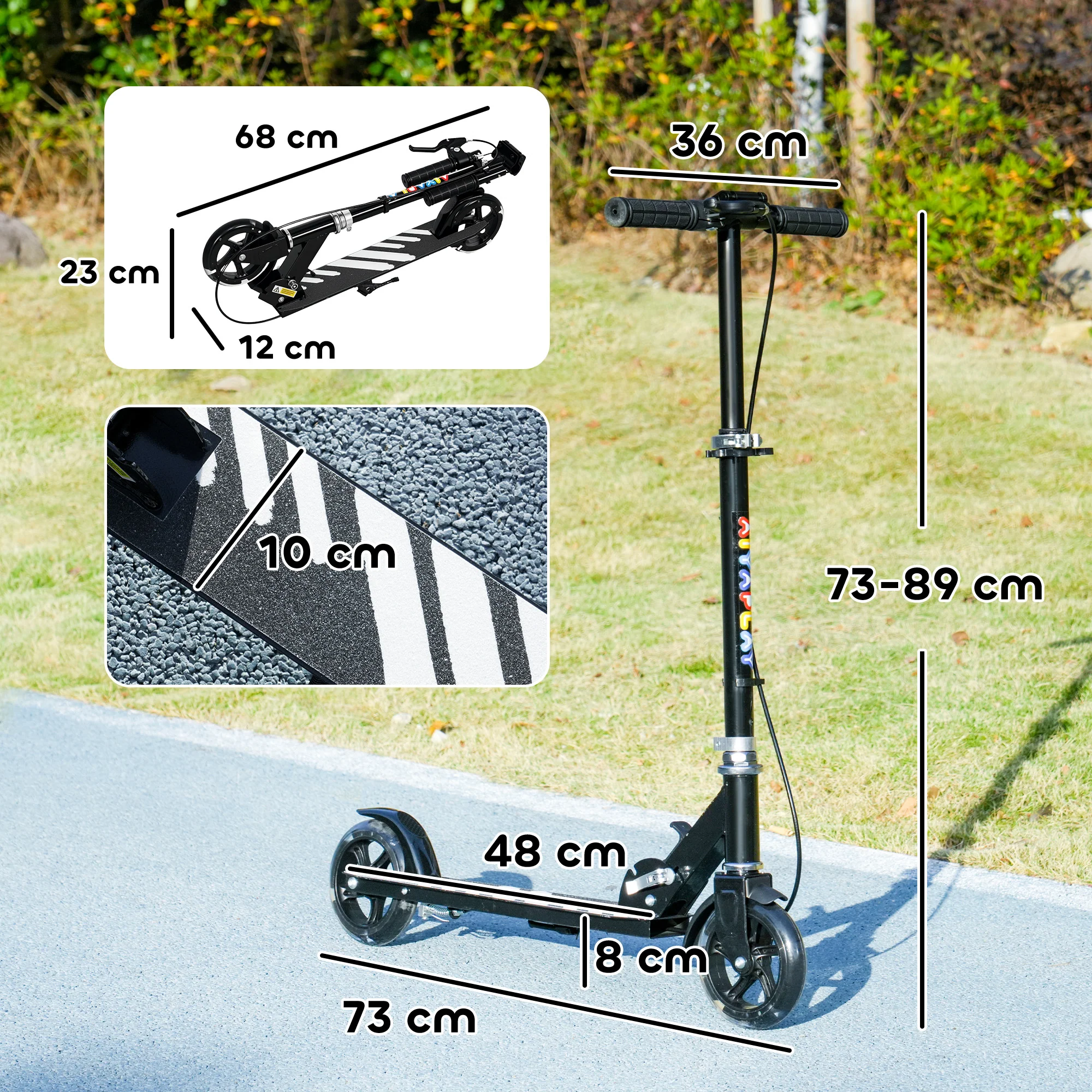 AIYAPLAY Scooter for Kids, Folding Kick Scooter w/ Adjustable Handle - Image 5