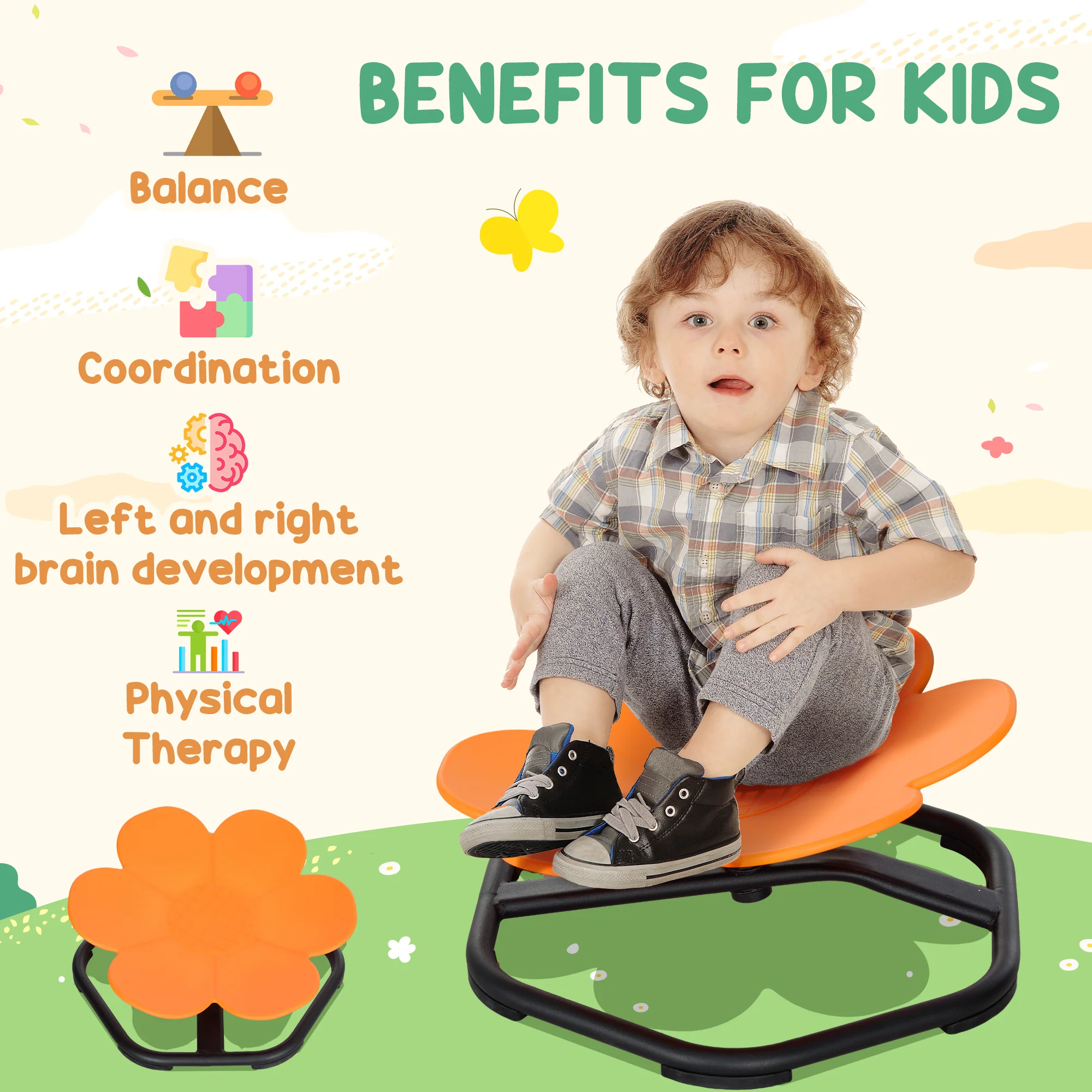 AIYAPLAY Sensory Spinning Chair for Autism Kids, for Coordination & Balance - Image 4