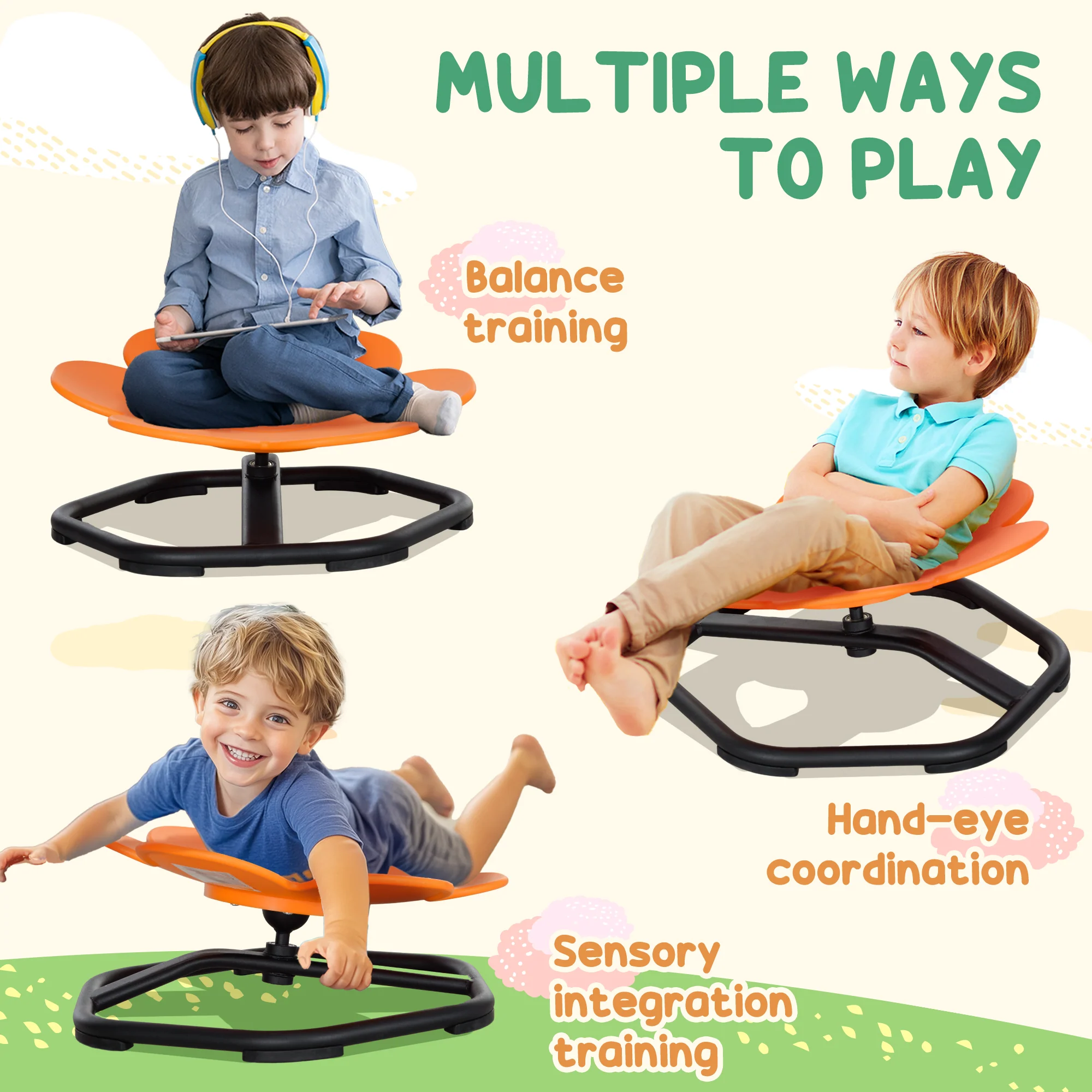 AIYAPLAY Sensory Spinning Chair for Autism Kids, for Coordination & Balance - Image 7