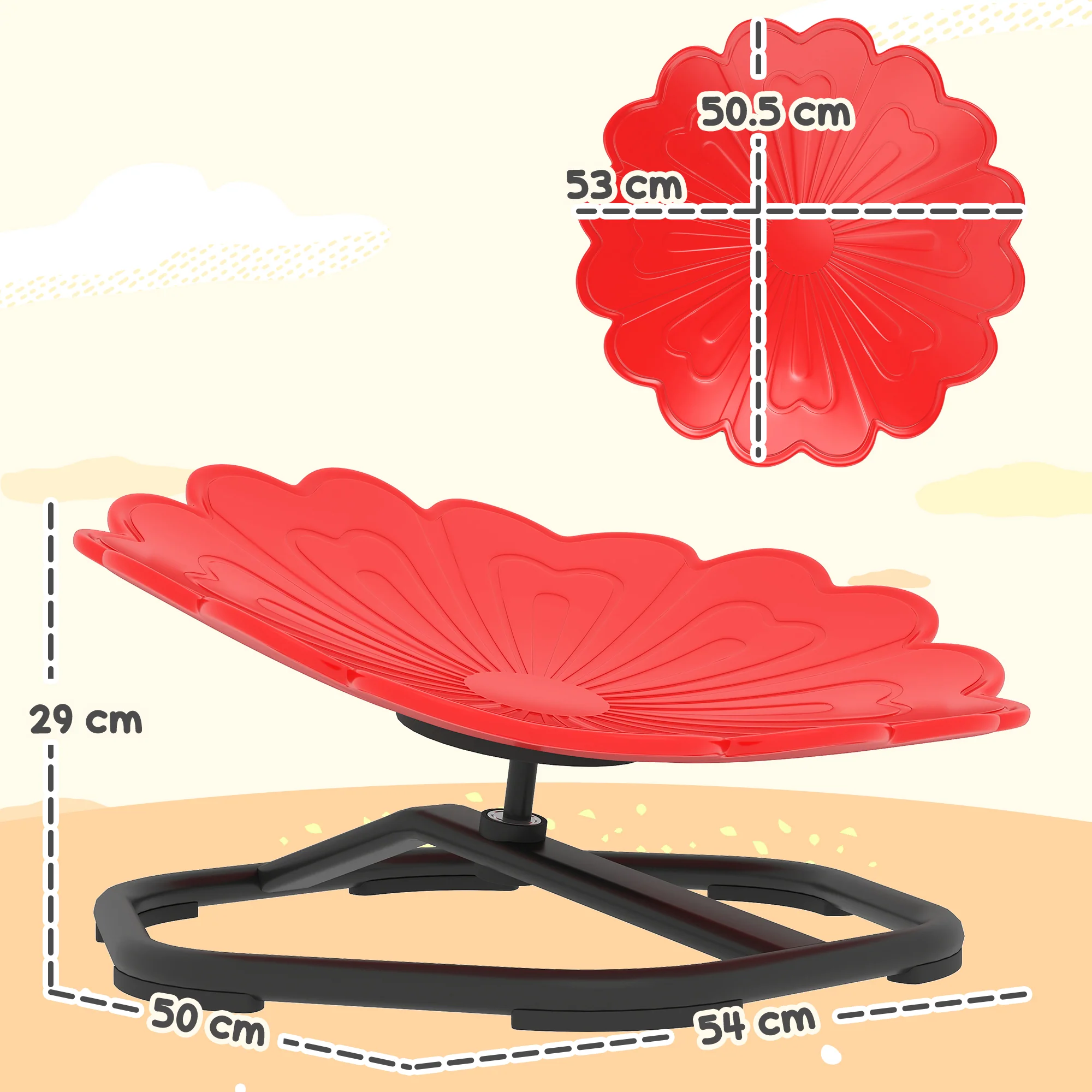 AIYAPLAY Sensory Spinning Chair, Kids Swivel Chair, Red - Image 5