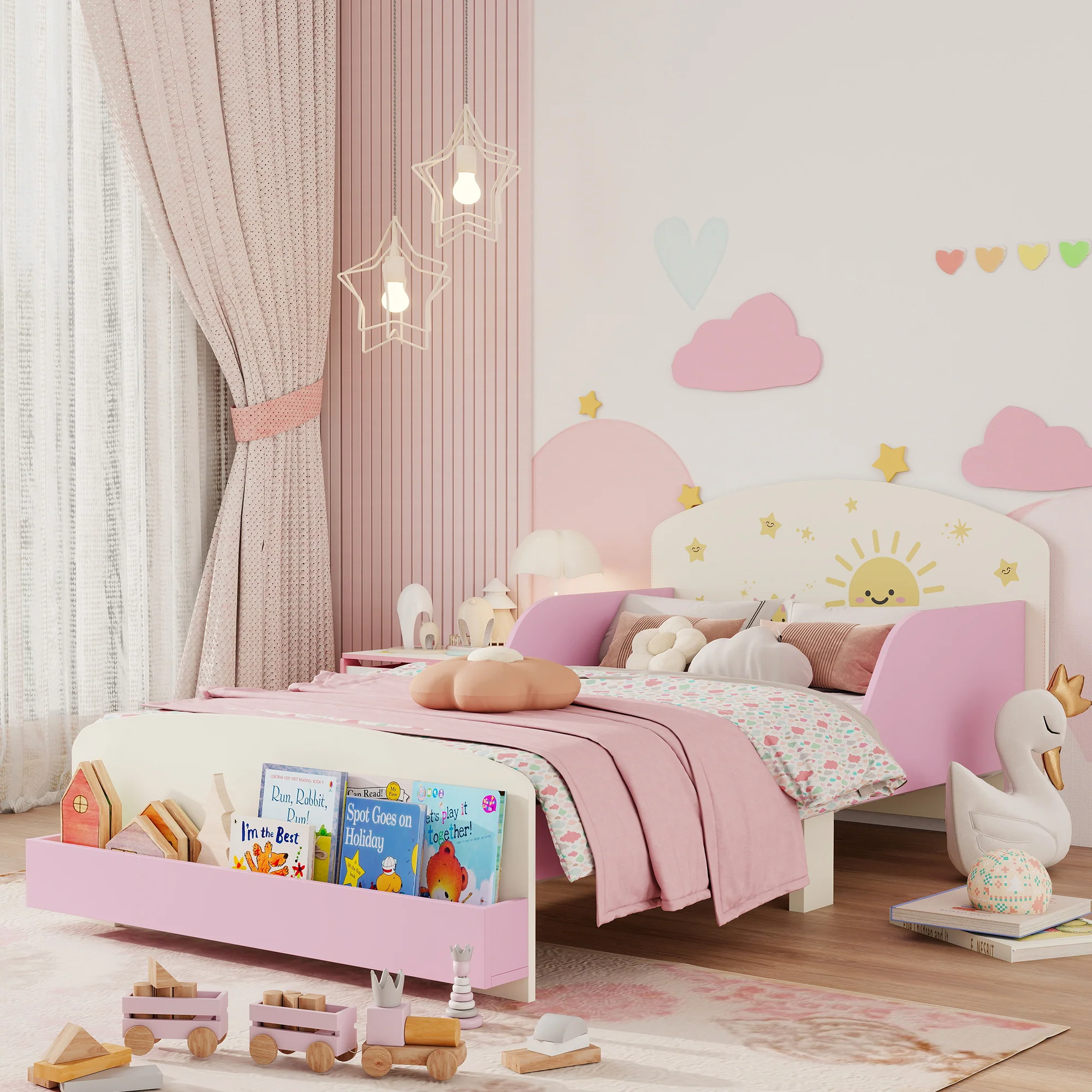 AIYAPLAY Toddler Bed Themed Kids Bed Frame With Storage - Image 10