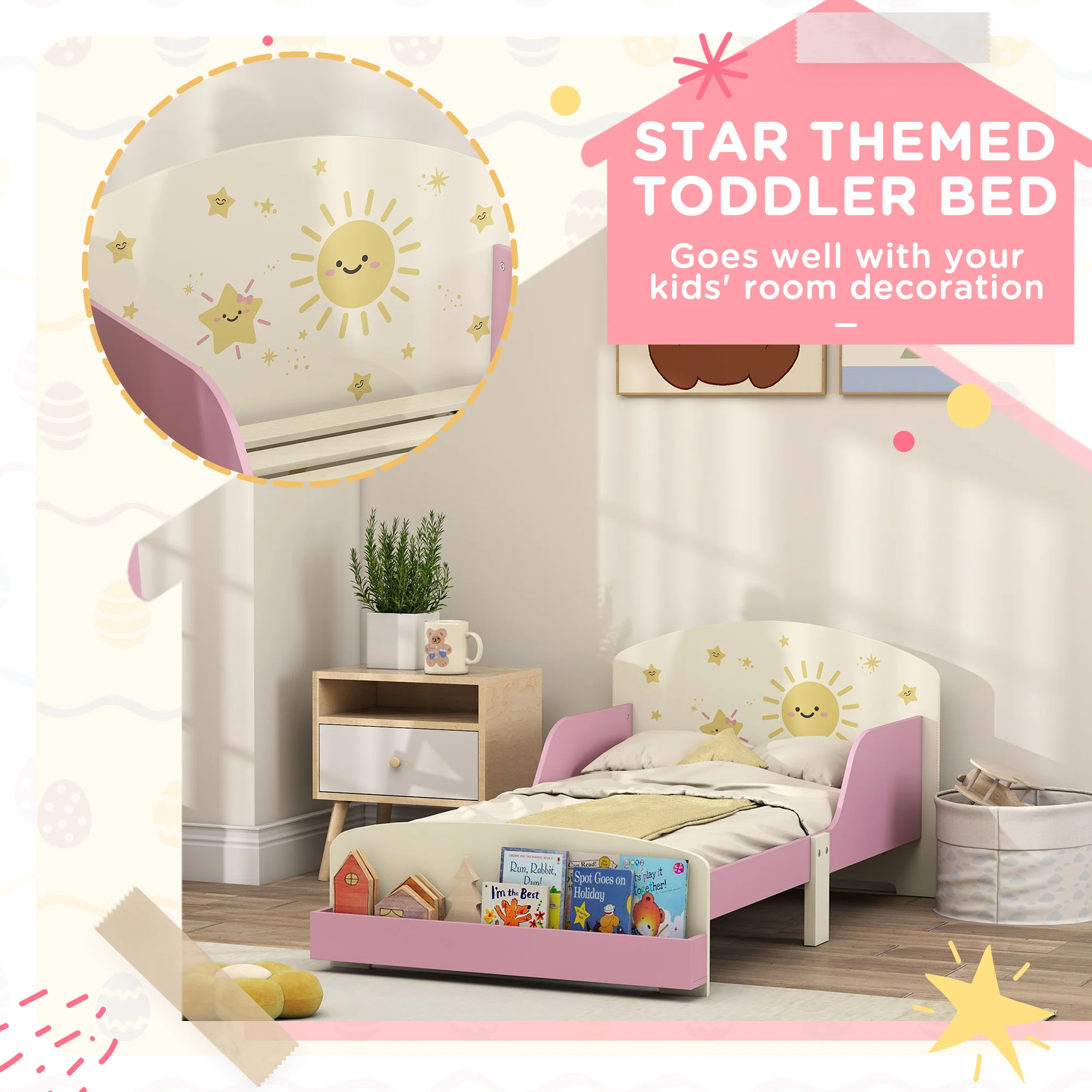 AIYAPLAY Toddler Bed Themed Kids Bed Frame With Storage - Image 13