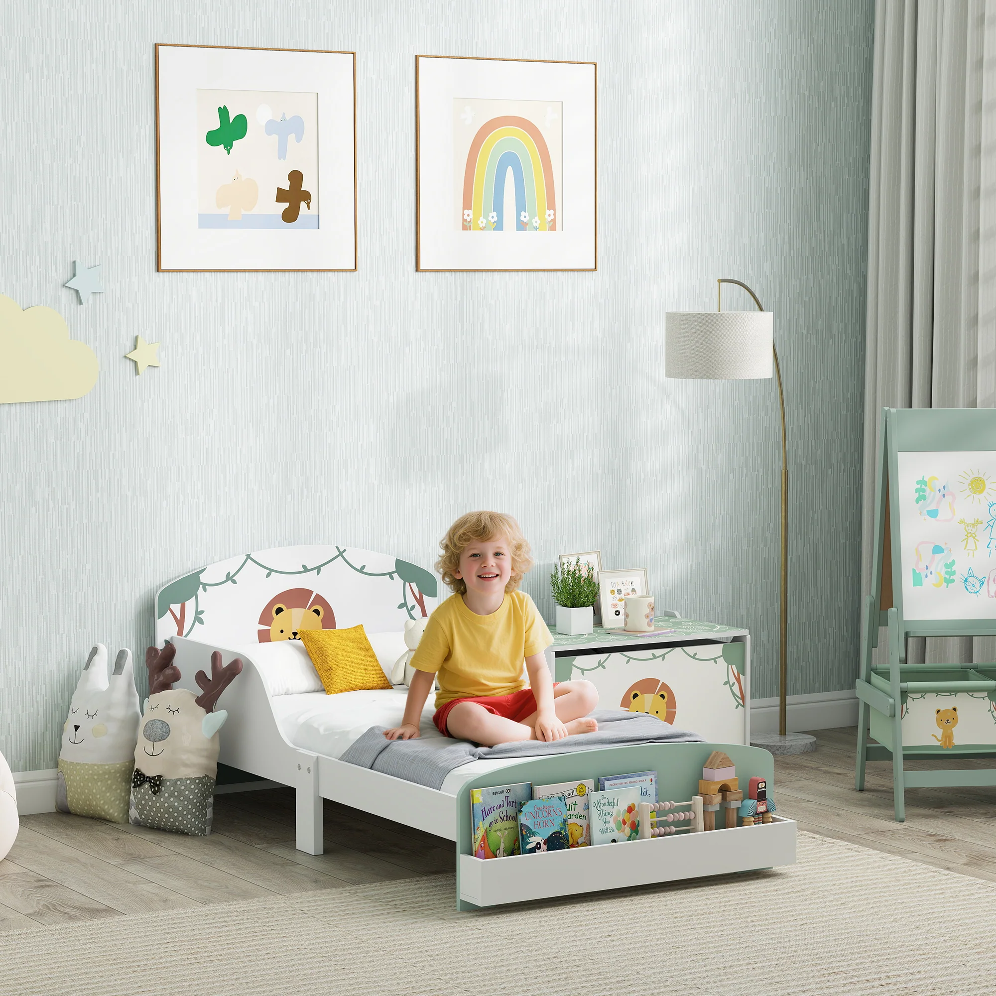AIYAPLAY Toddler Bed Themed Kids Bed Frame With Storage - Image 2