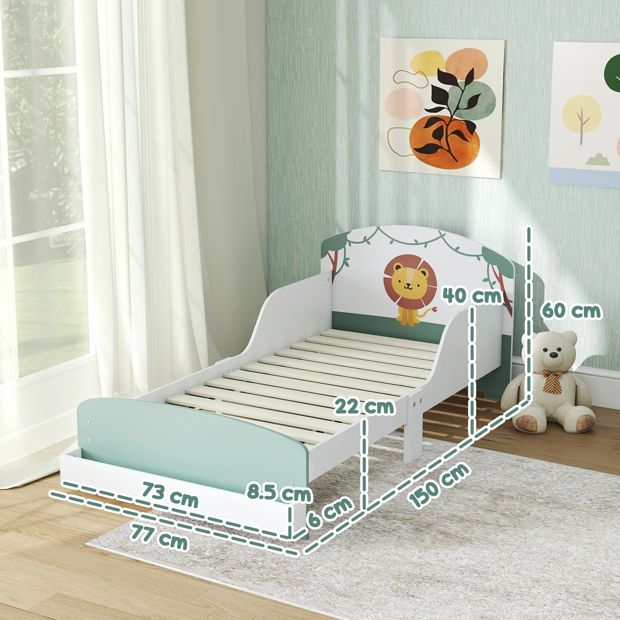 AIYAPLAY Toddler Bed Themed Kids Bed Frame With Storage - Image 5