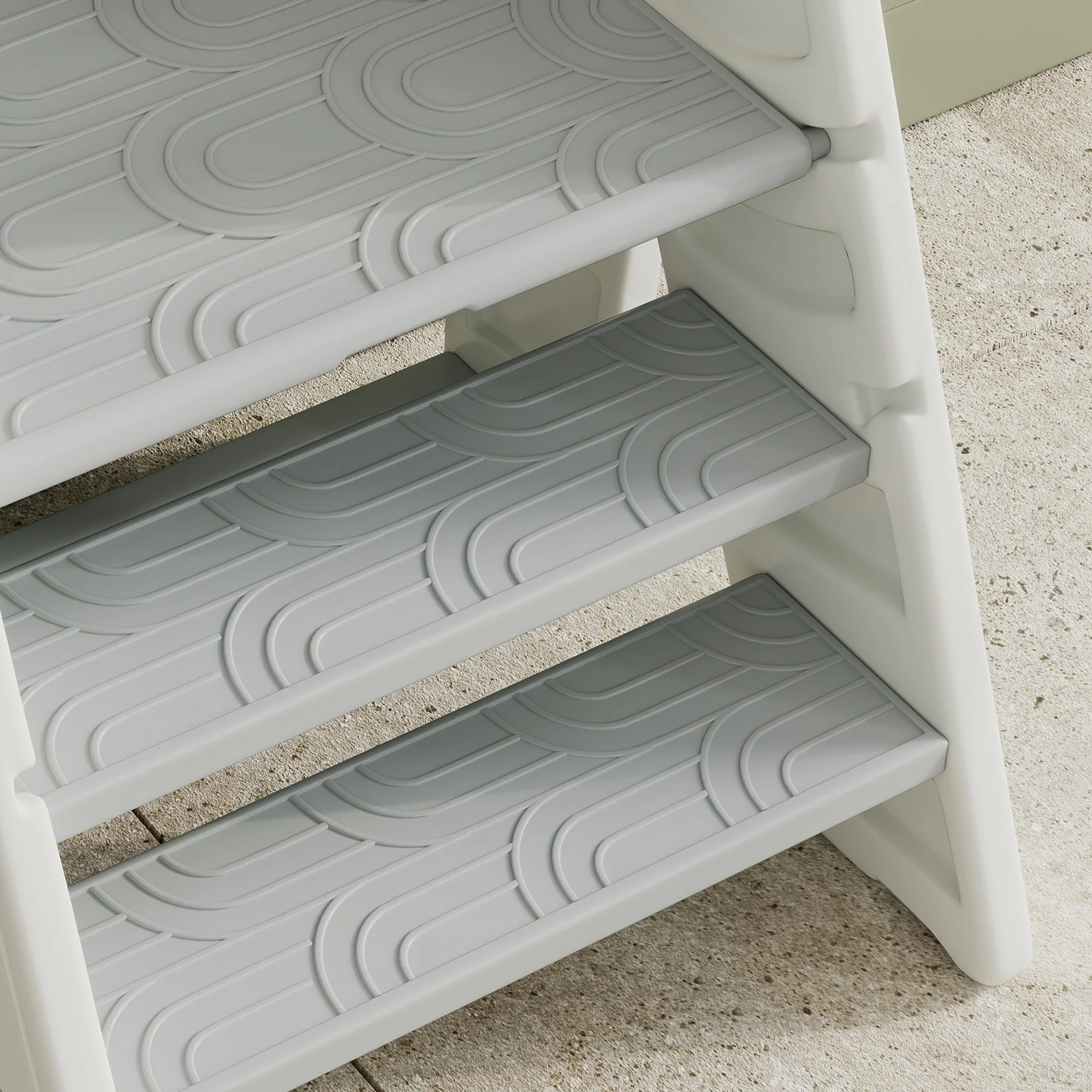 AIYAPLAY Toddler Tower, Foldable & Adjustable, with Handle, Non-Slip, Grey - Image 9
