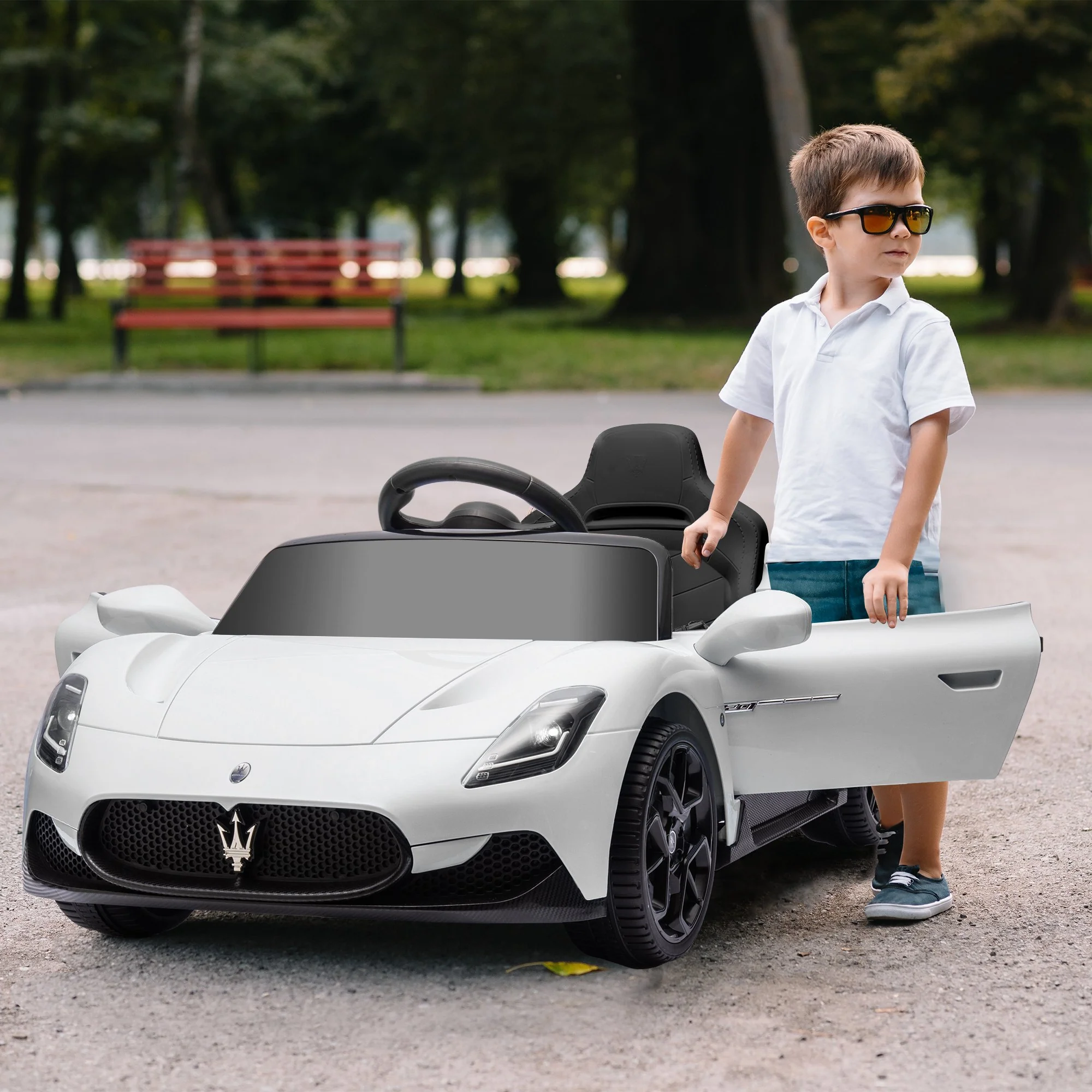 AIYAPLAY White Maserati MC20 Licensed 12V Kids Ride On Car W/ Remote - Image 2