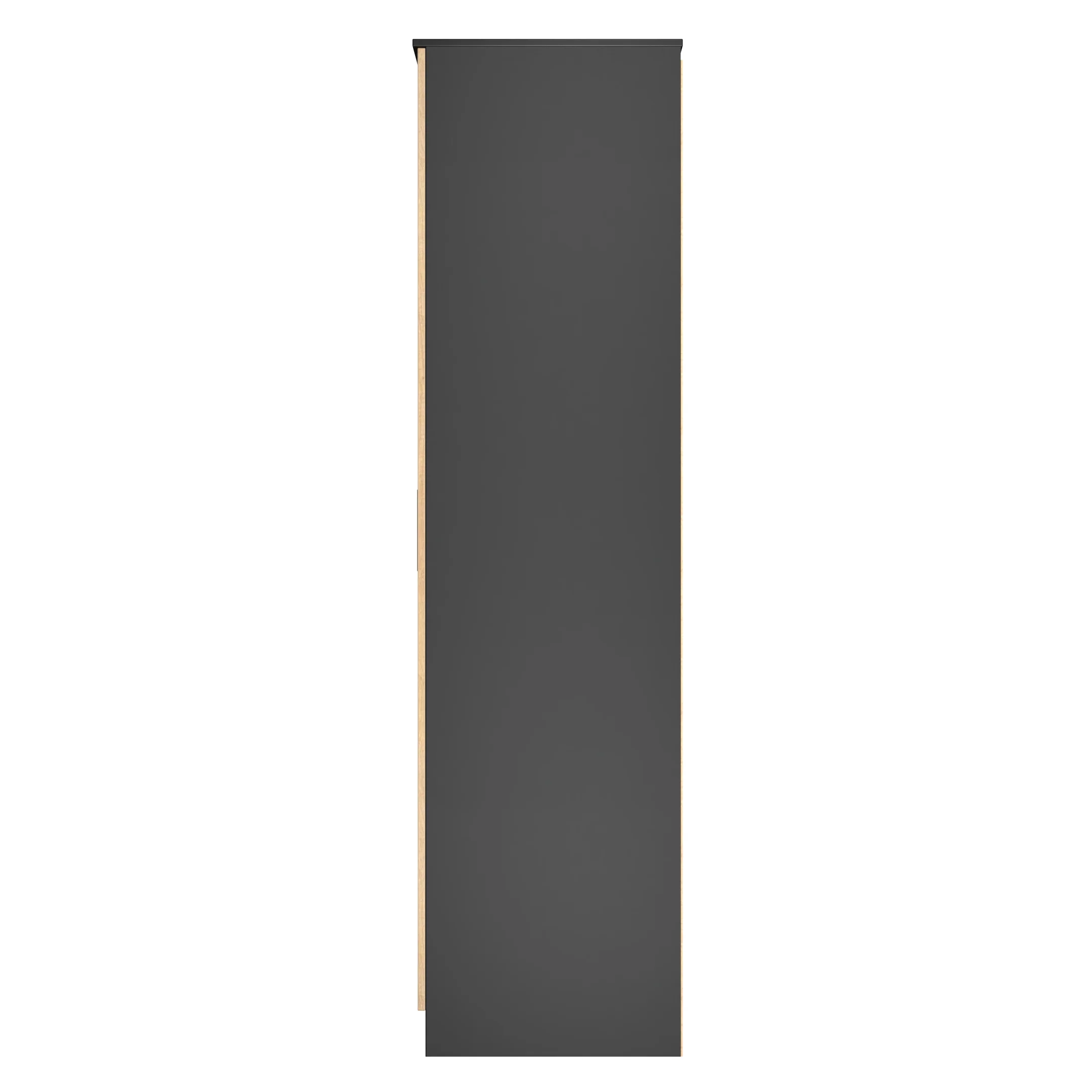 Alaska Ready Assembled 2 Door Wardrobe in Slat Effect & Black - Image 2