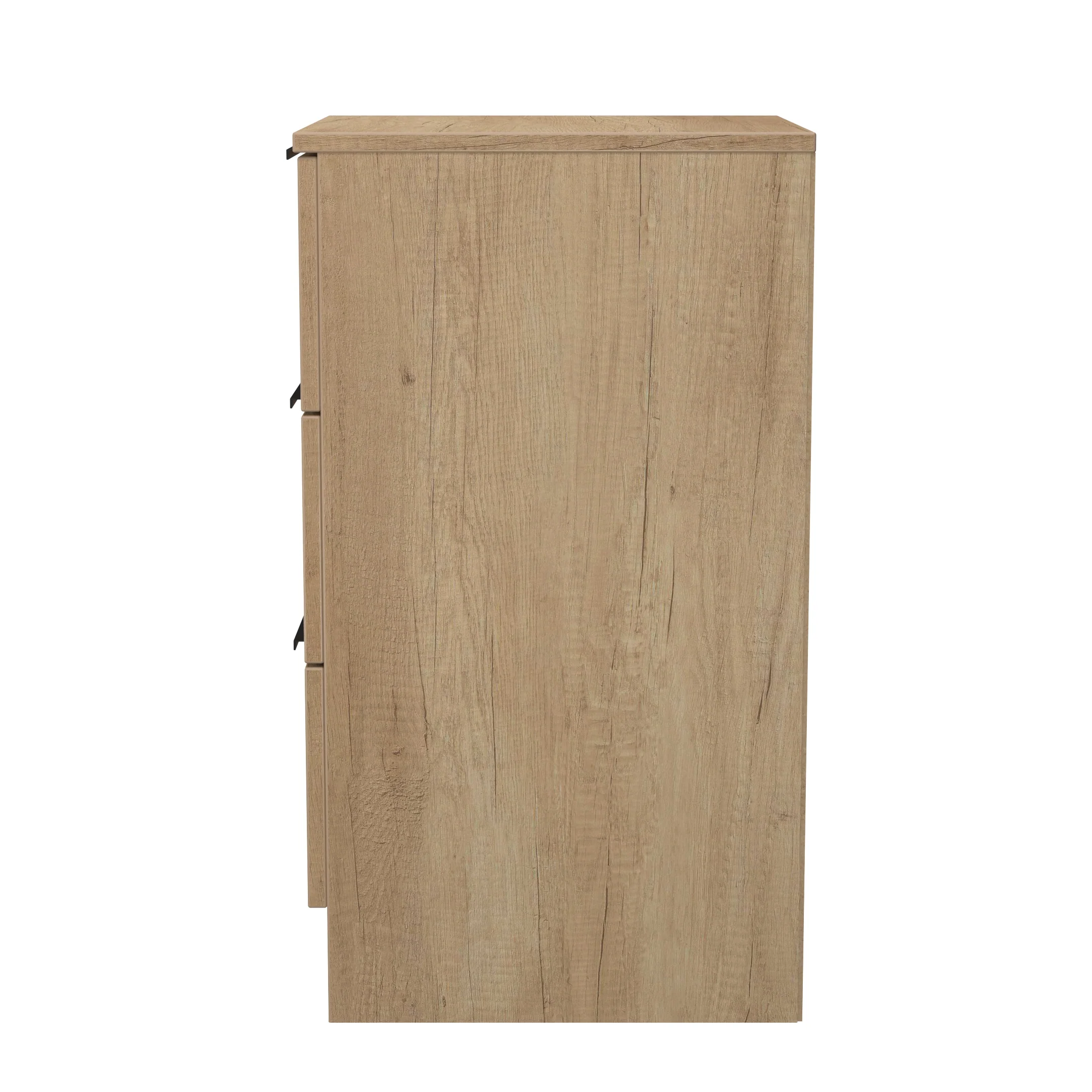 Alaska Ready Assembled 3 Drawer Bedside Cabinet in Slat Effect & Nebraska Oak - Image 3