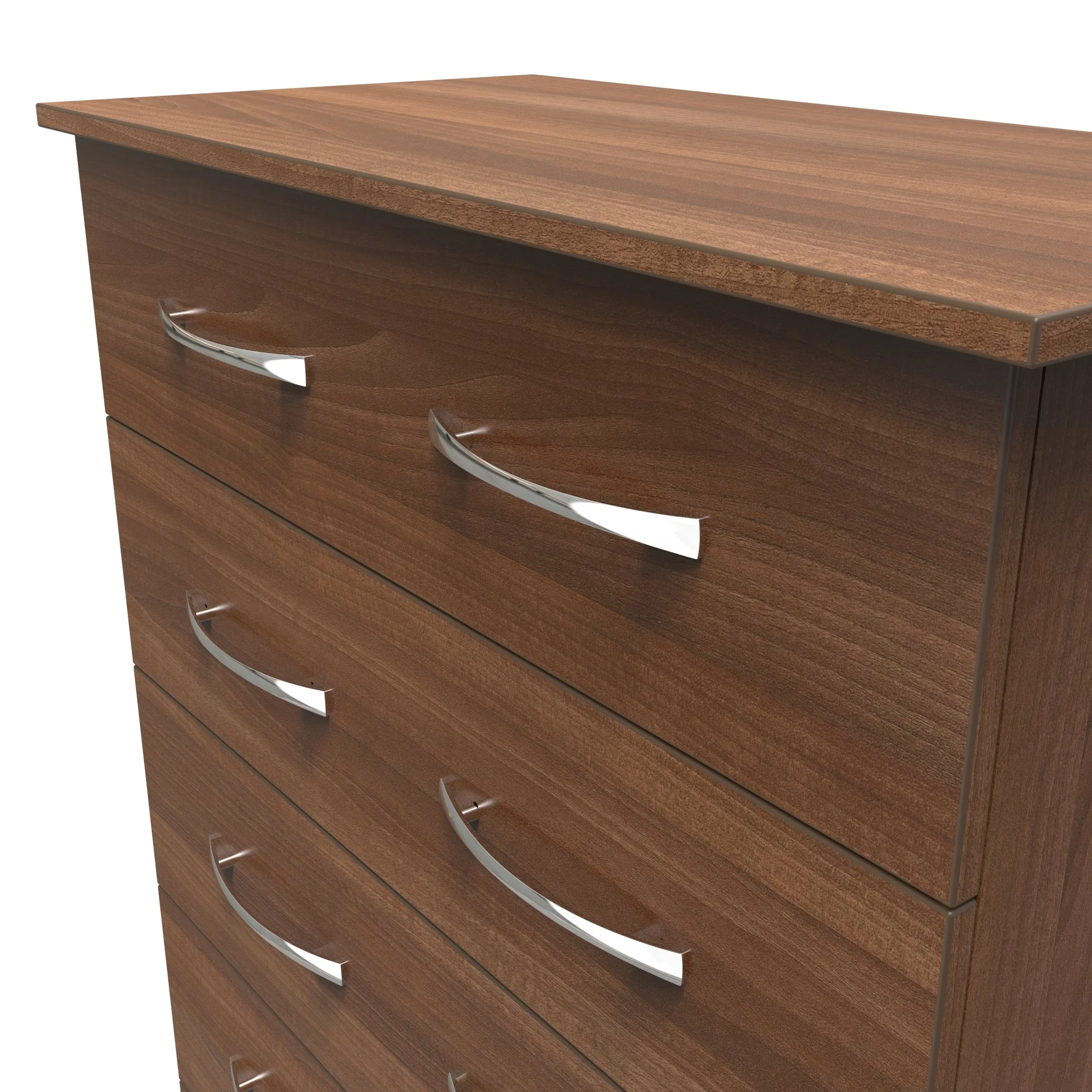 Alton Ready Assembled 5 Drawer Chest in Noche Walnut - Image 4
