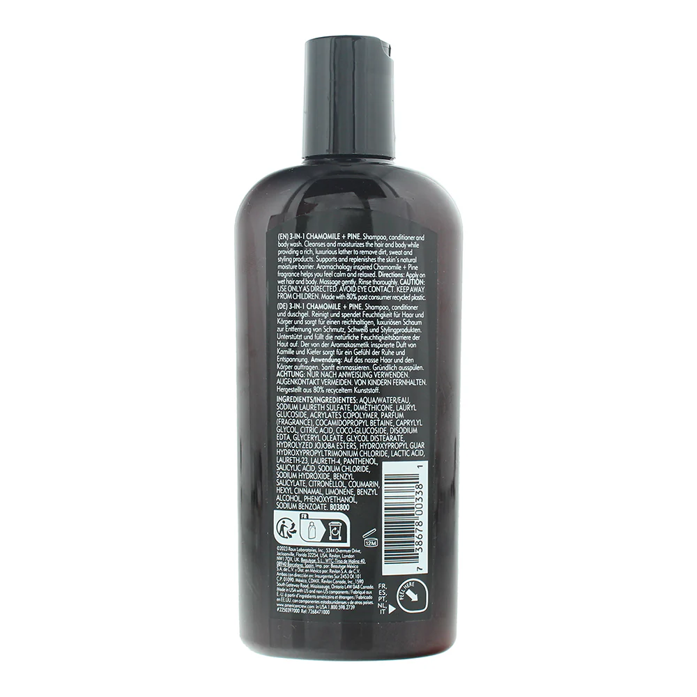 American Crew 3-In-1 Chamolile & Pine Shampoo 250ml - Image 2
